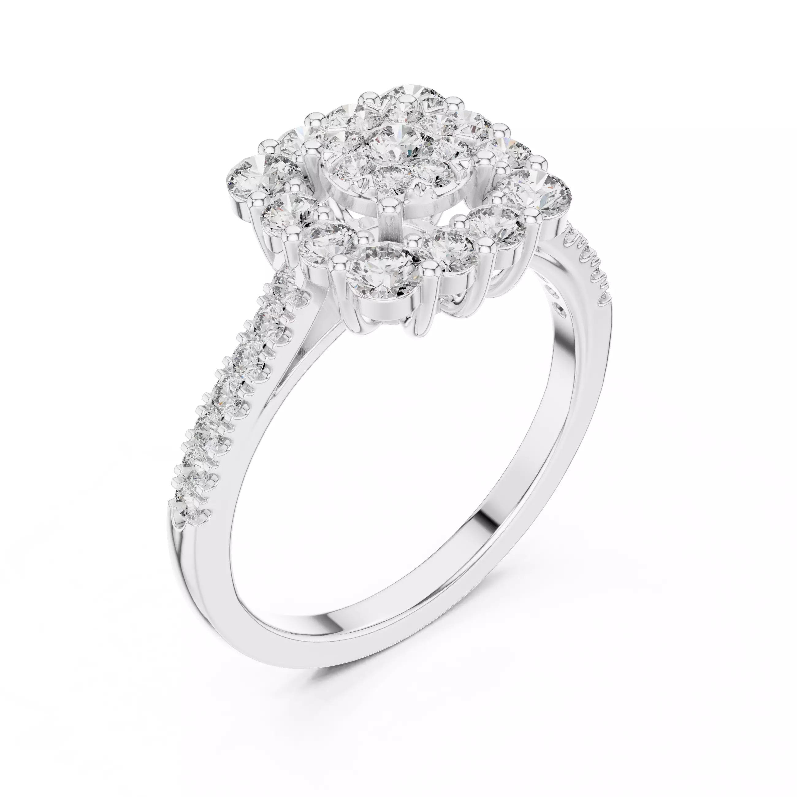 Round Cut Cushion Shape Engagement Wedding Ring 3DM STL Video 3D print model_10