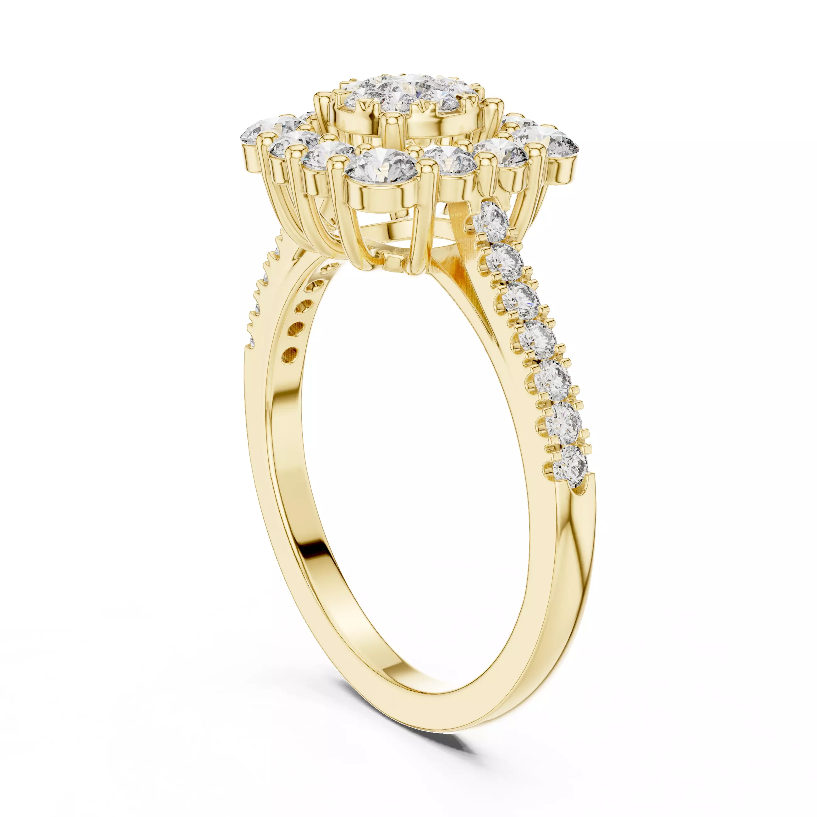Round Cut Cushion Shape Engagement Wedding Ring 3DM STL Video 3D print model_6