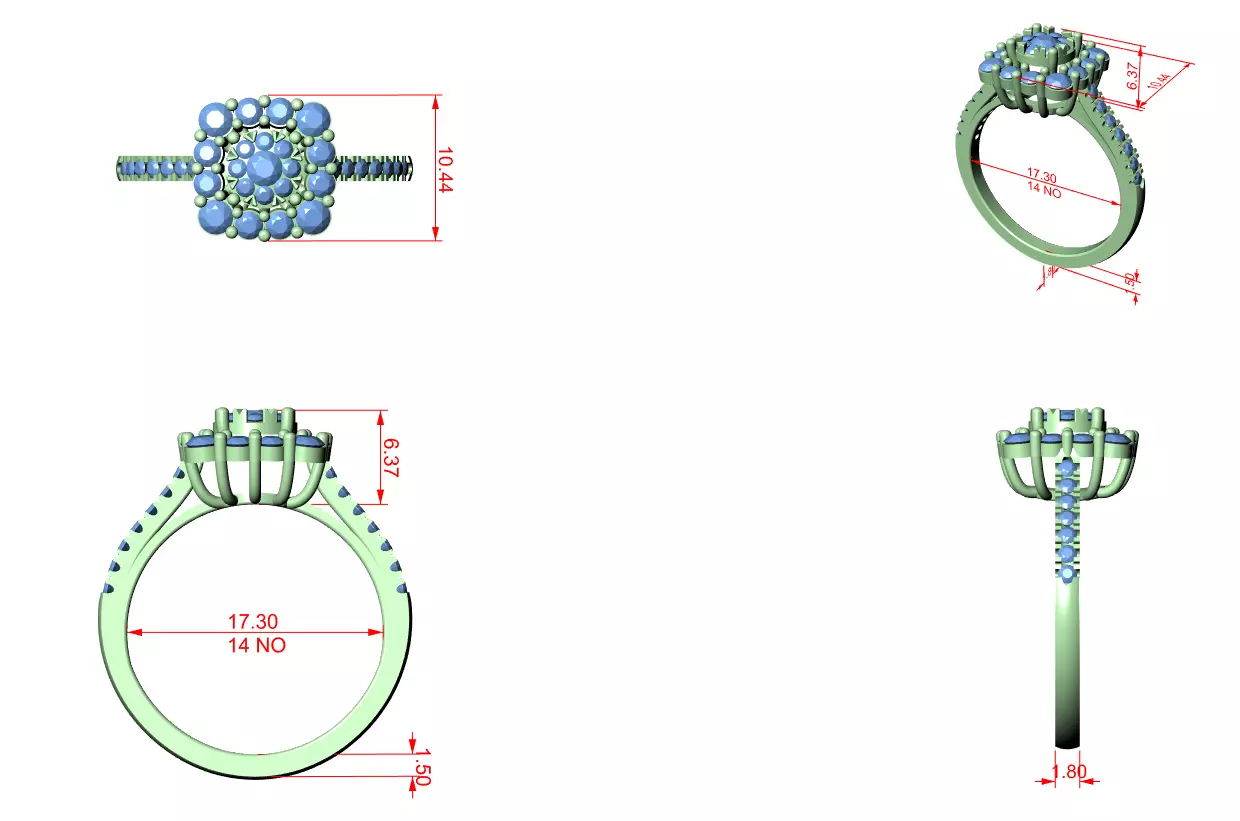 Round Cut Cushion Shape Engagement Wedding Ring 3DM STL Video 3D print model_12