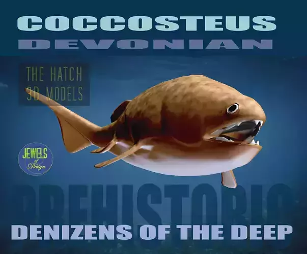 Coccosteus fish Low-poly 3D model