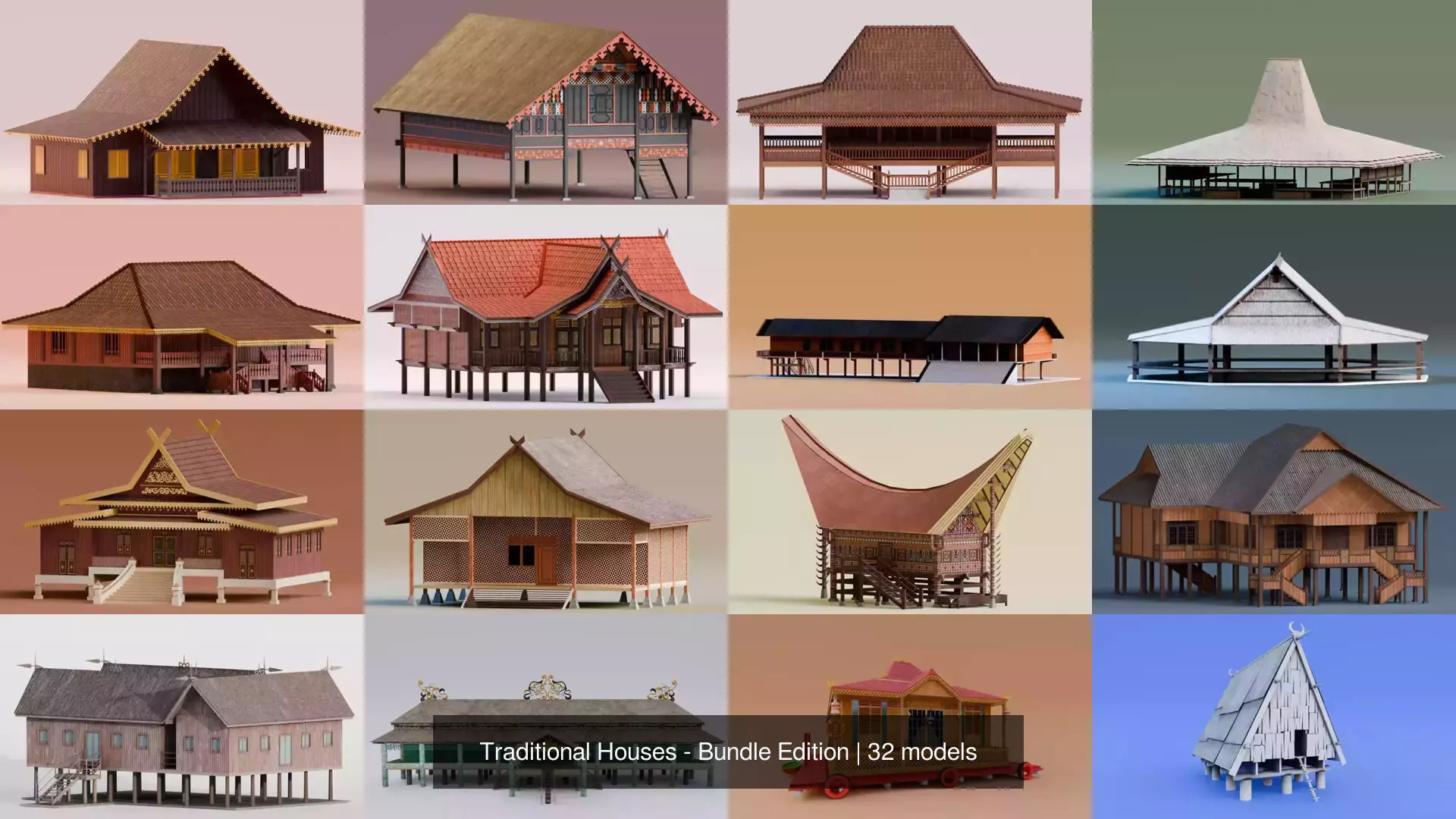 Traditional Houses - Bundle Edition 3D Model Collection_2
