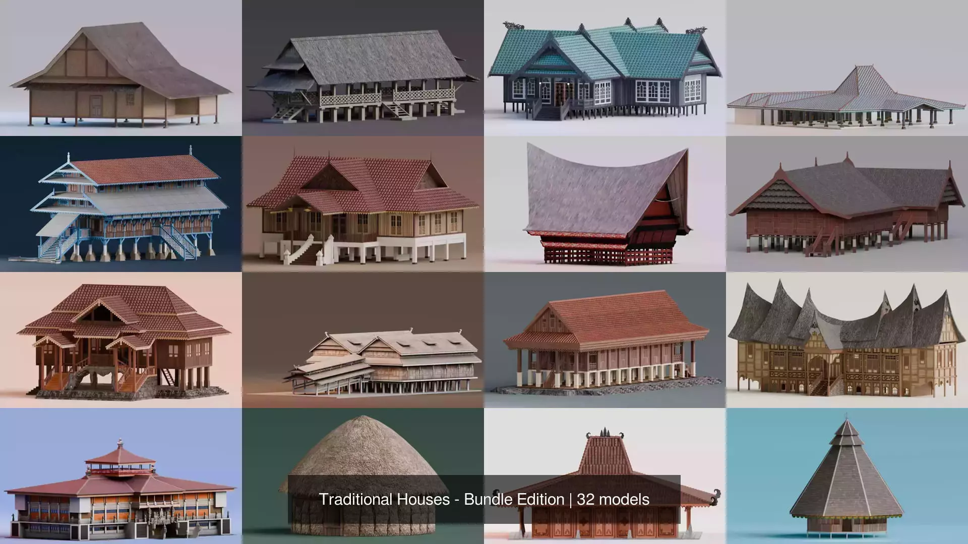 Traditional Houses - Bundle Edition 3D Model Collection_0