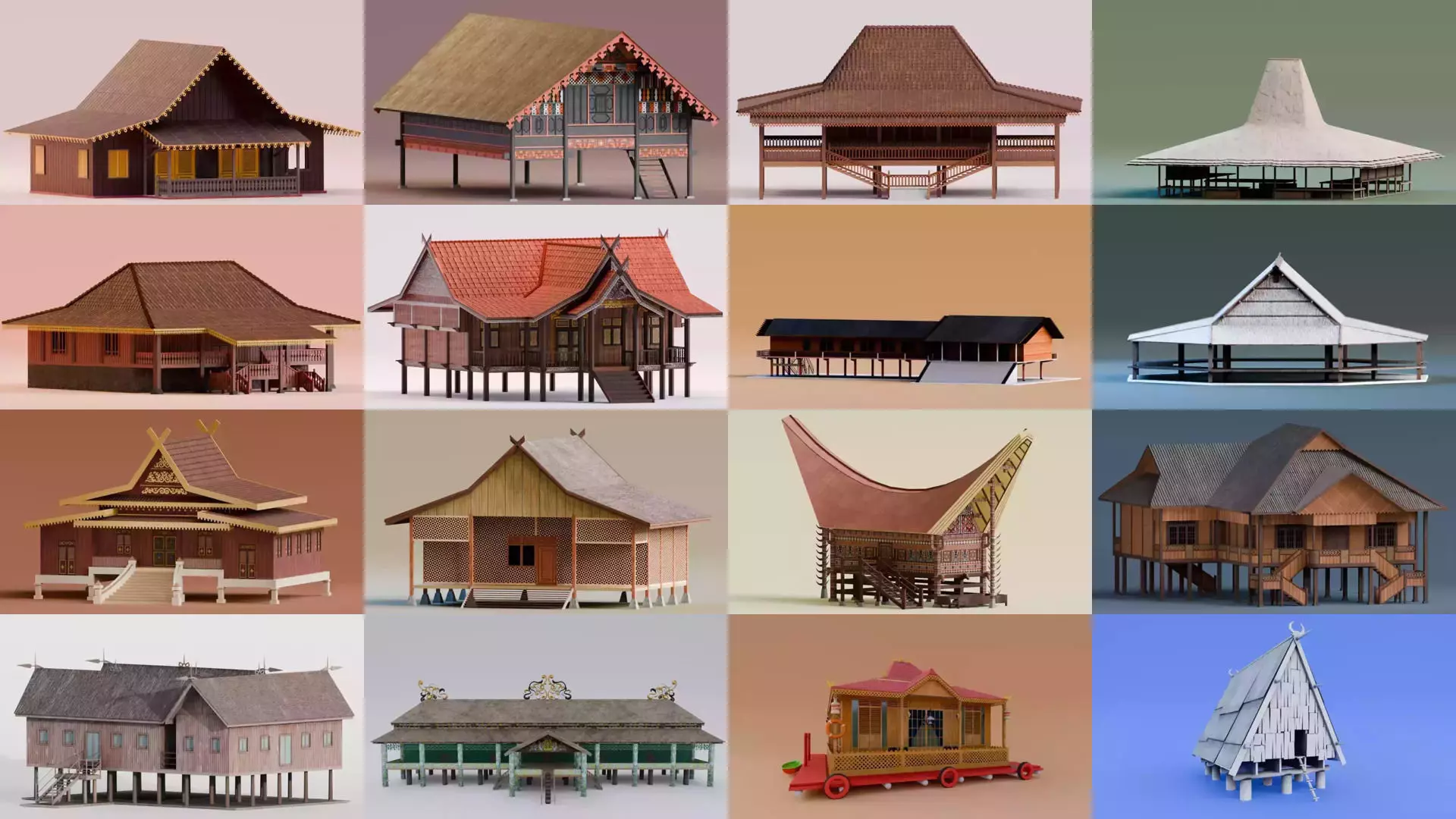 Traditional Houses - Bundle Edition 3D Model Collection_1