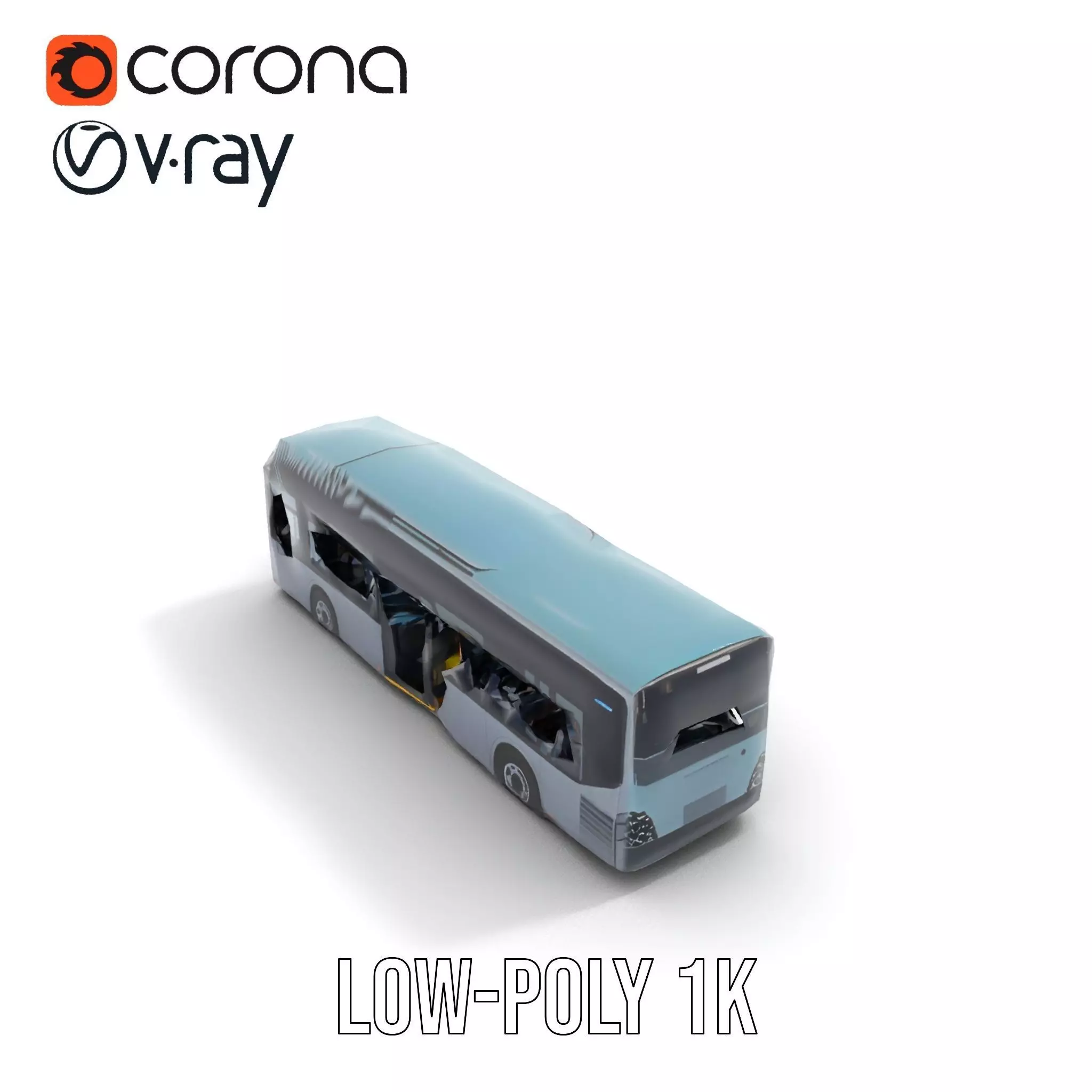 Sleek Urban Bus model pack Low-poly 3D model_9