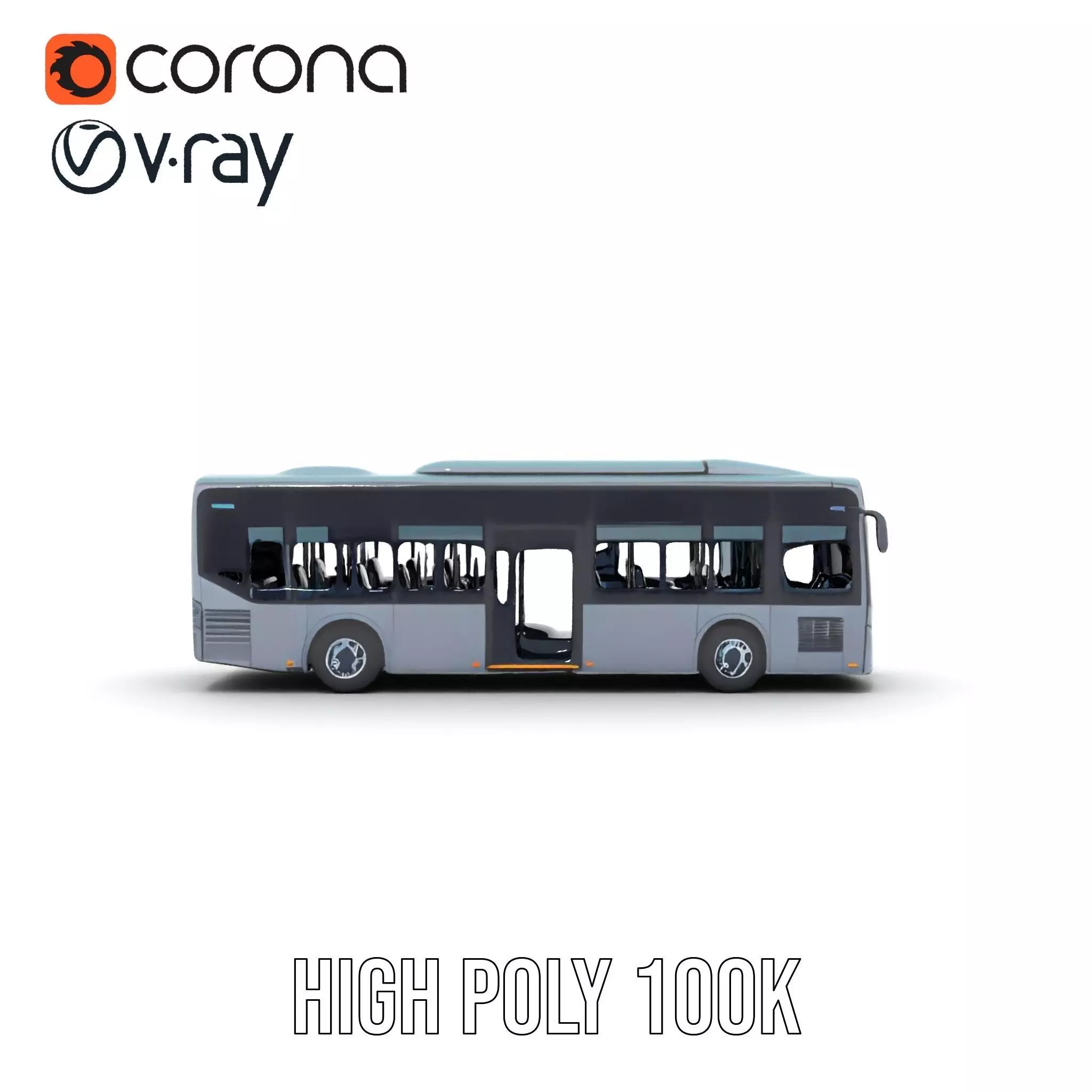 Sleek Urban Bus model pack Low-poly 3D model_31