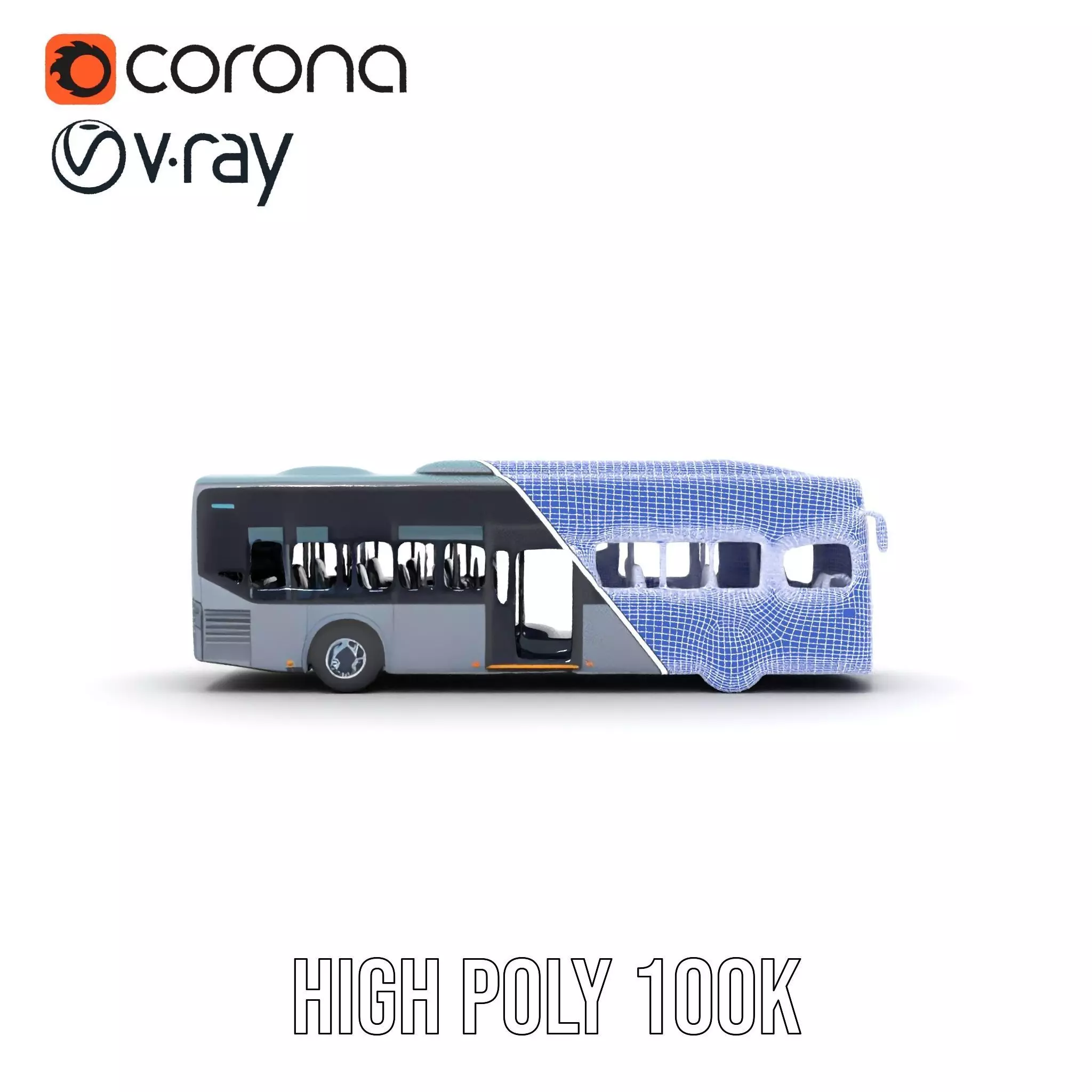 Sleek Urban Bus model pack Low-poly 3D model_34