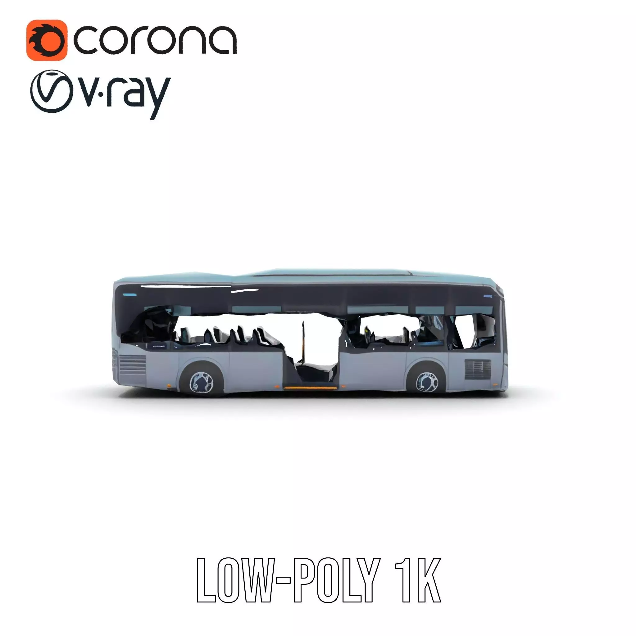 Sleek Urban Bus model pack Low-poly 3D model_21