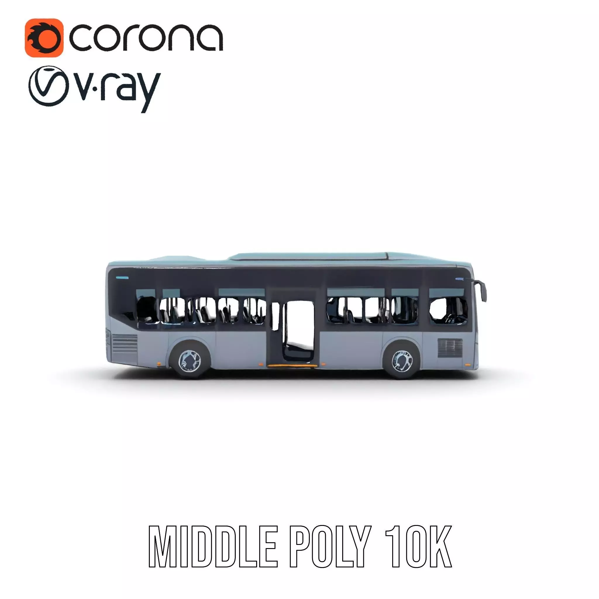 Sleek Urban Bus model pack Low-poly 3D model_5