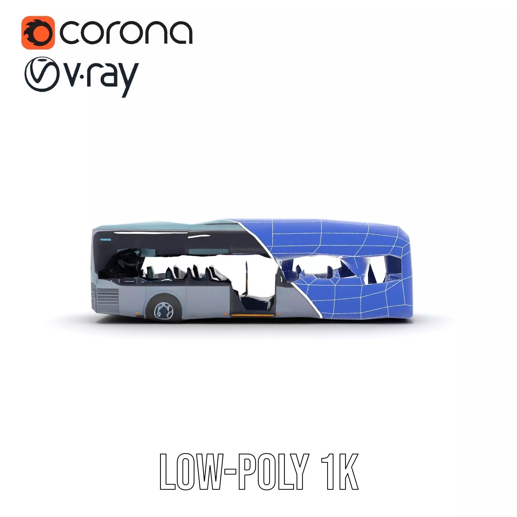 Sleek Urban Bus model pack Low-poly 3D model_24