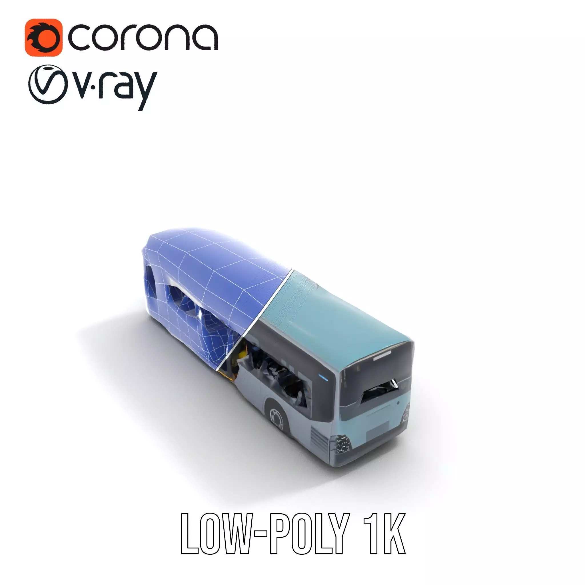 Sleek Urban Bus model pack Low-poly 3D model_14