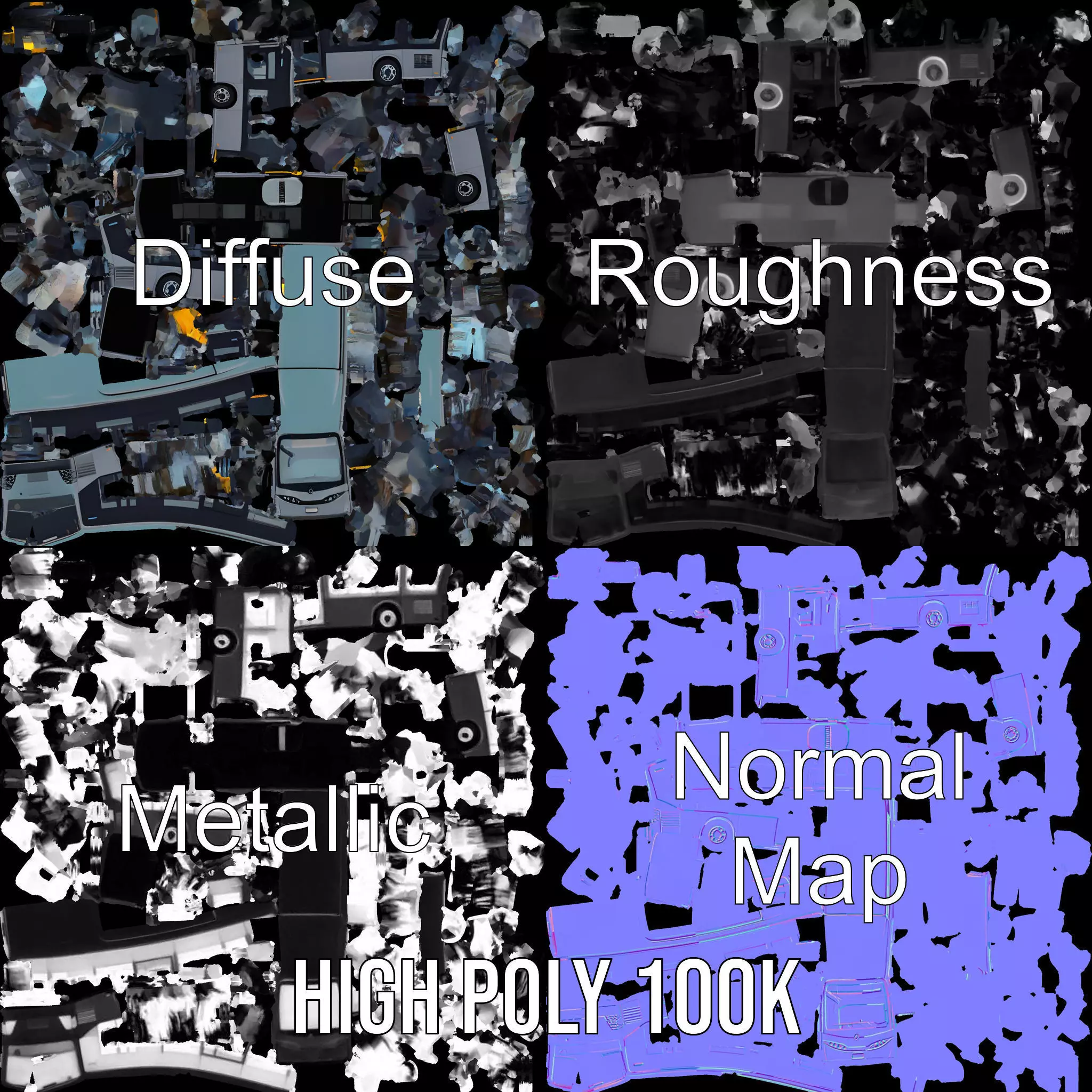 Sleek Urban Bus model pack Low-poly 3D model_3