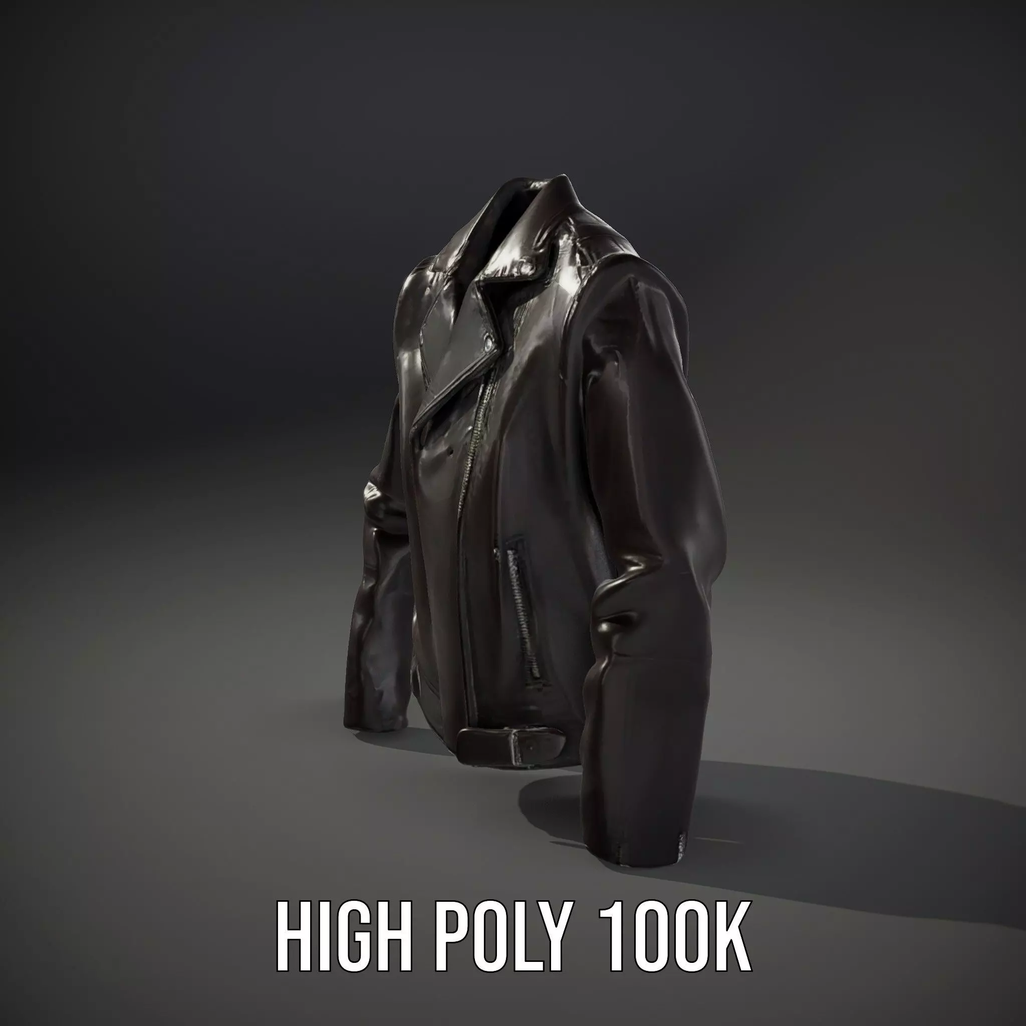 Classic Leather Jacket model pack Low-poly 3D model_10