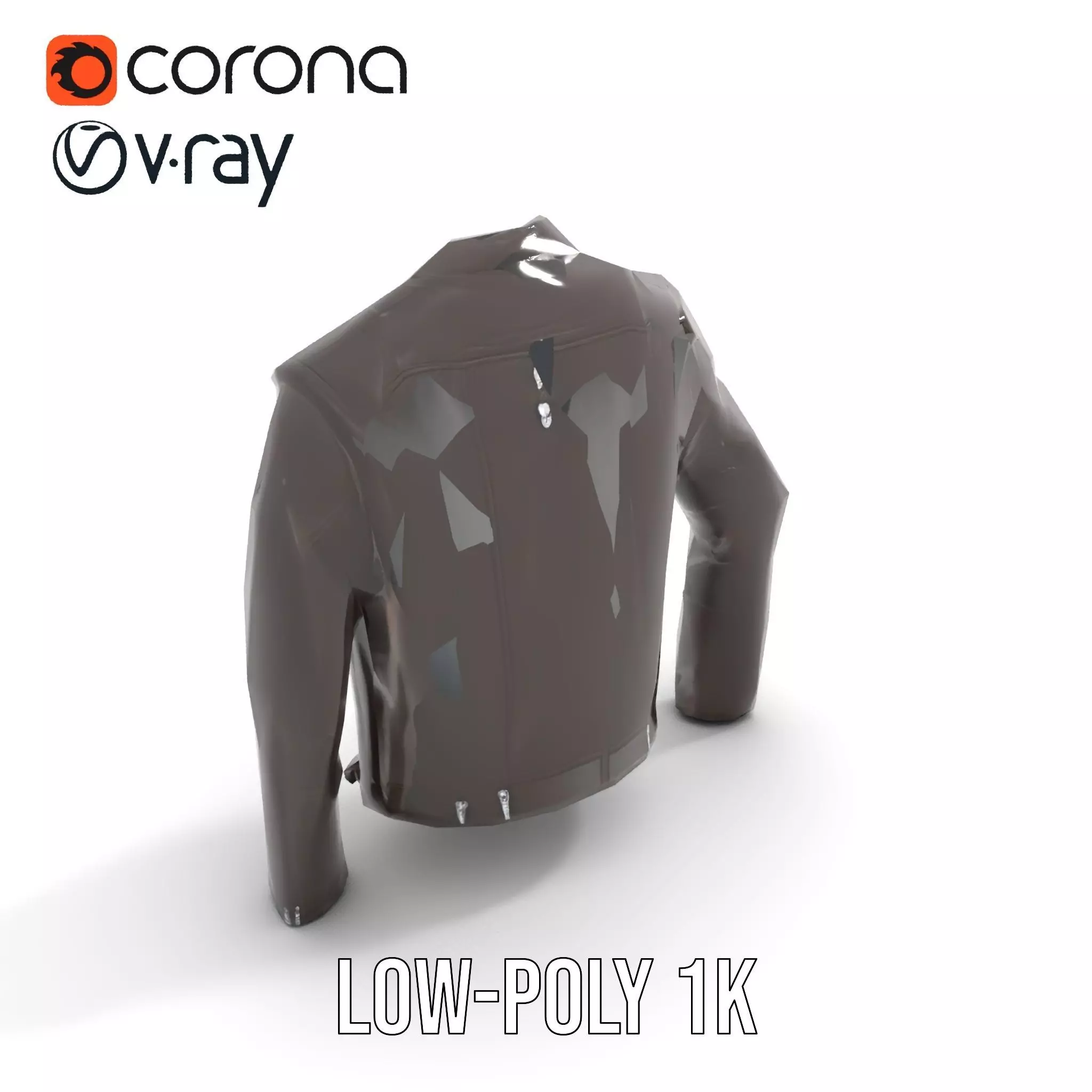 Classic Leather Jacket model pack Low-poly 3D model_9