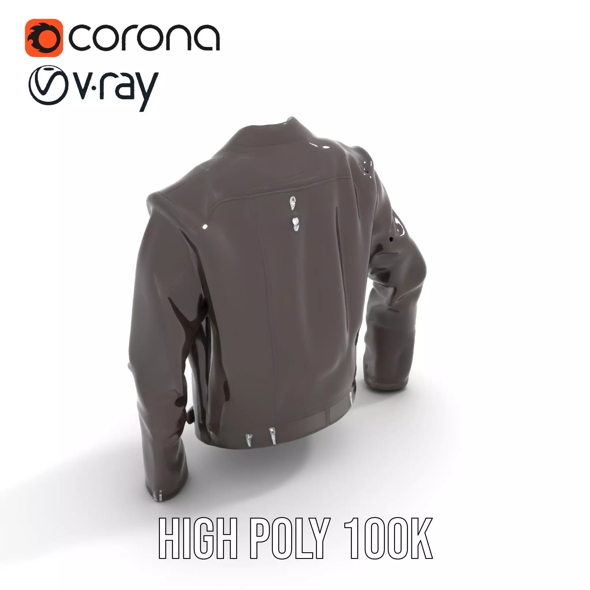 Classic Leather Jacket model pack Low-poly 3D model_15