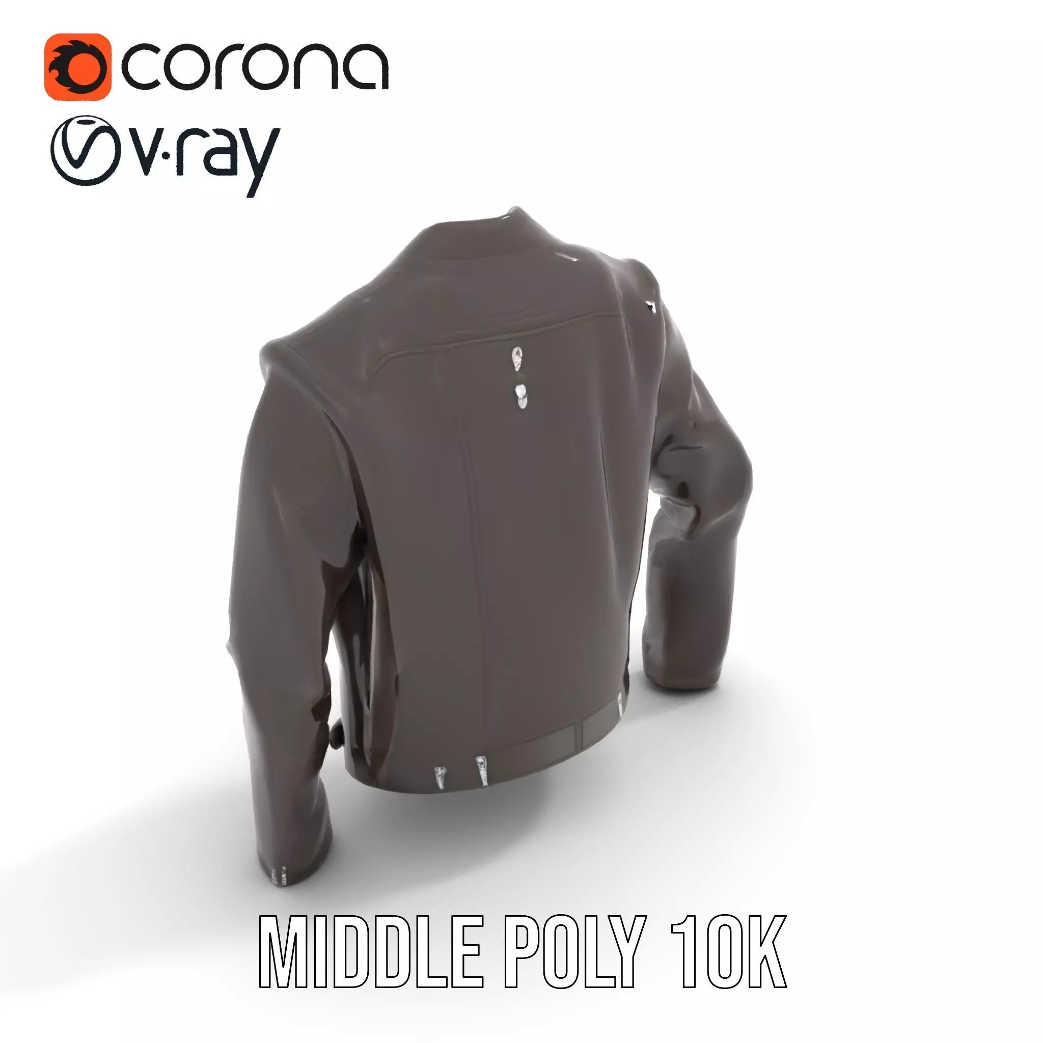 Classic Leather Jacket model pack Low-poly 3D model_11