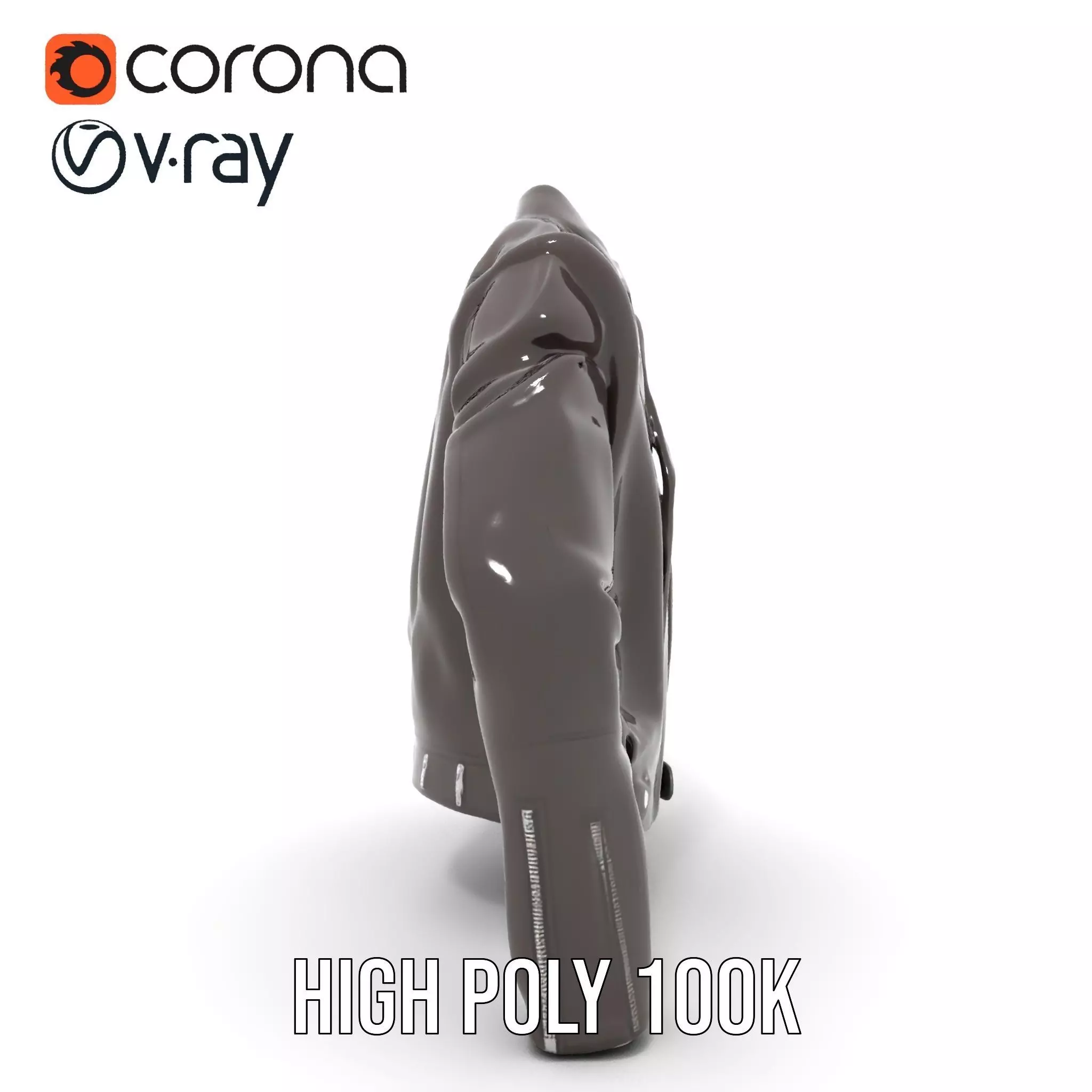 Classic Leather Jacket model pack Low-poly 3D model_26