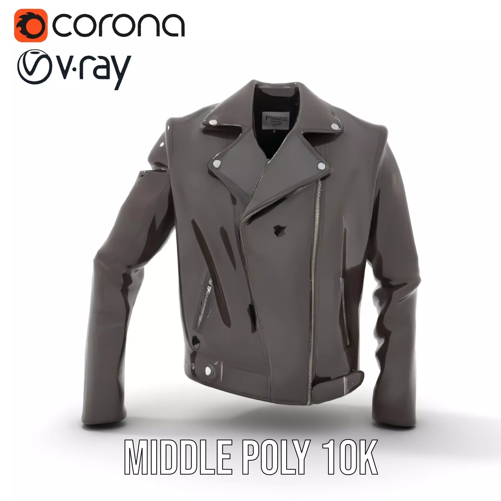Classic Leather Jacket model pack Low-poly 3D model_5