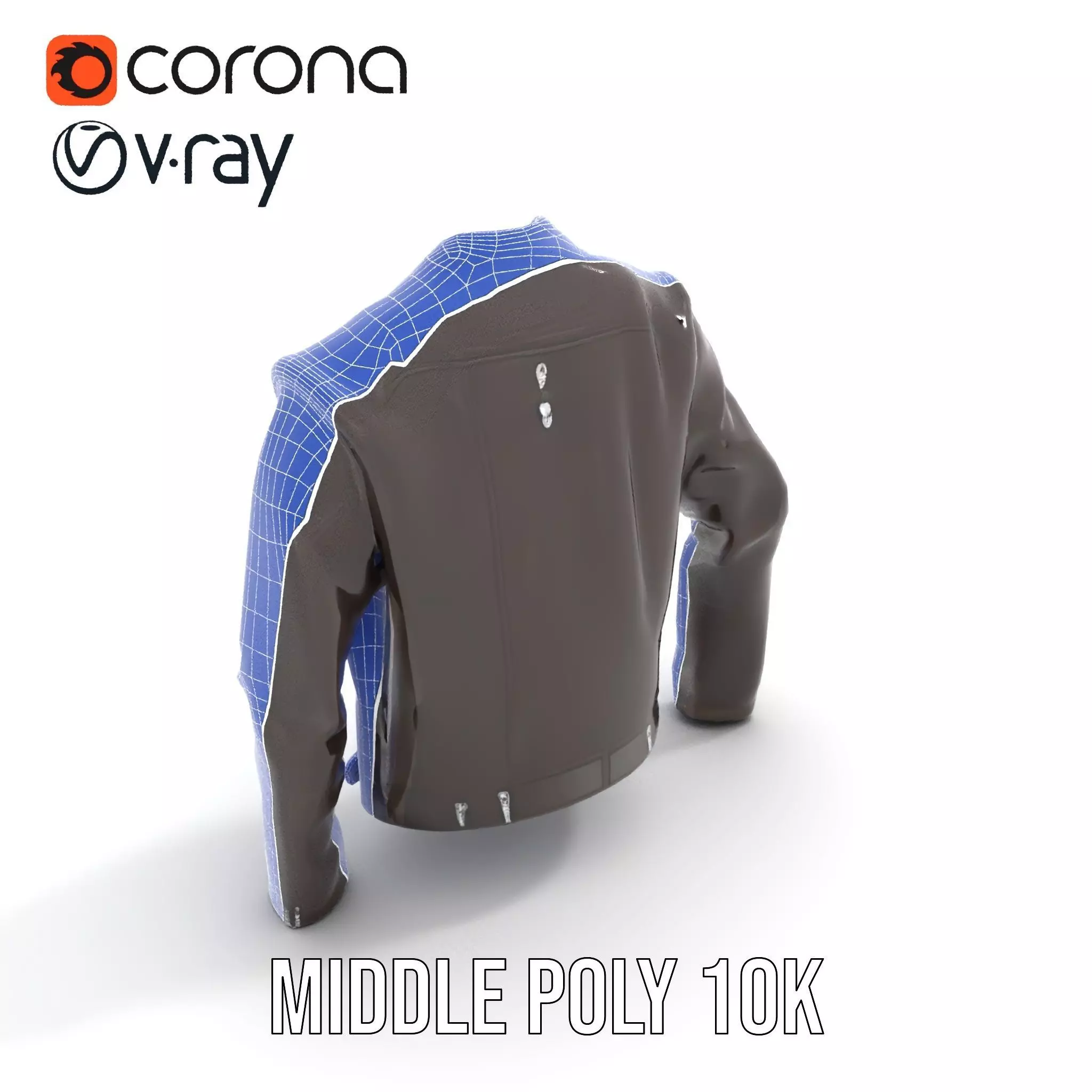 Classic Leather Jacket model pack Low-poly 3D model_21