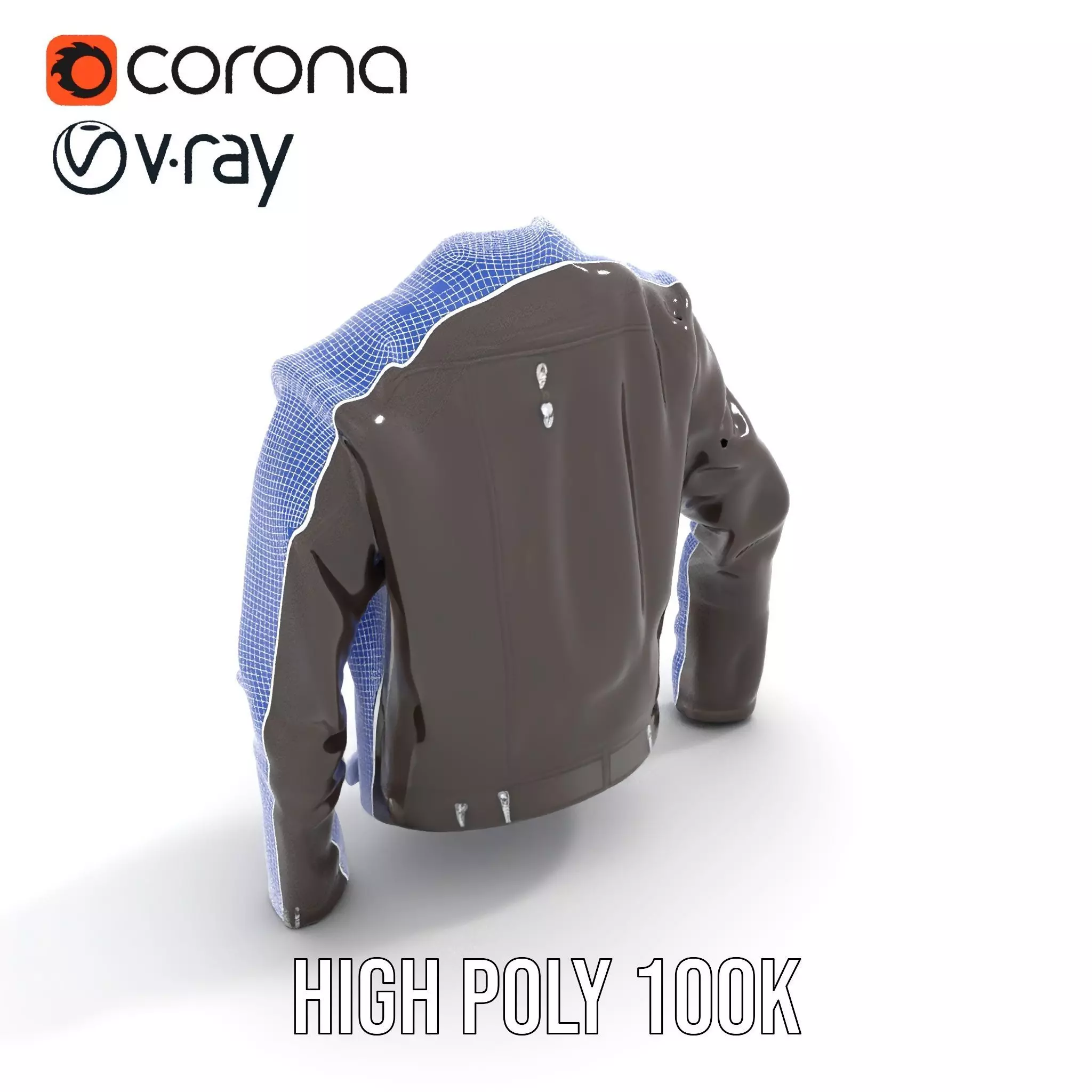 Classic Leather Jacket model pack Low-poly 3D model_29
