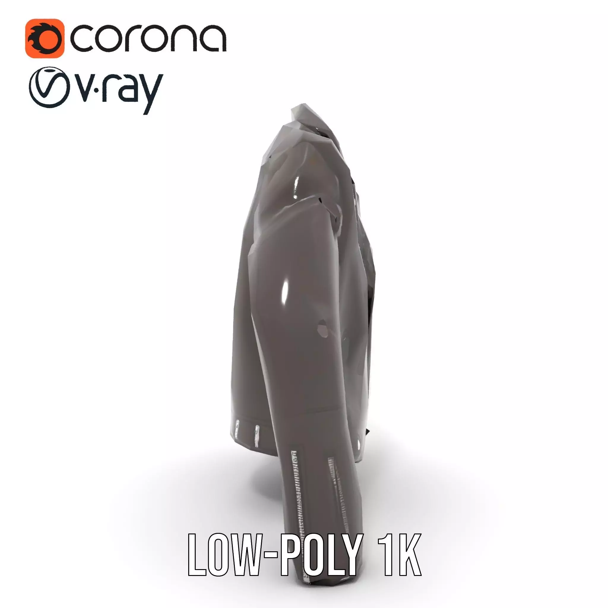 Classic Leather Jacket model pack Low-poly 3D model_12