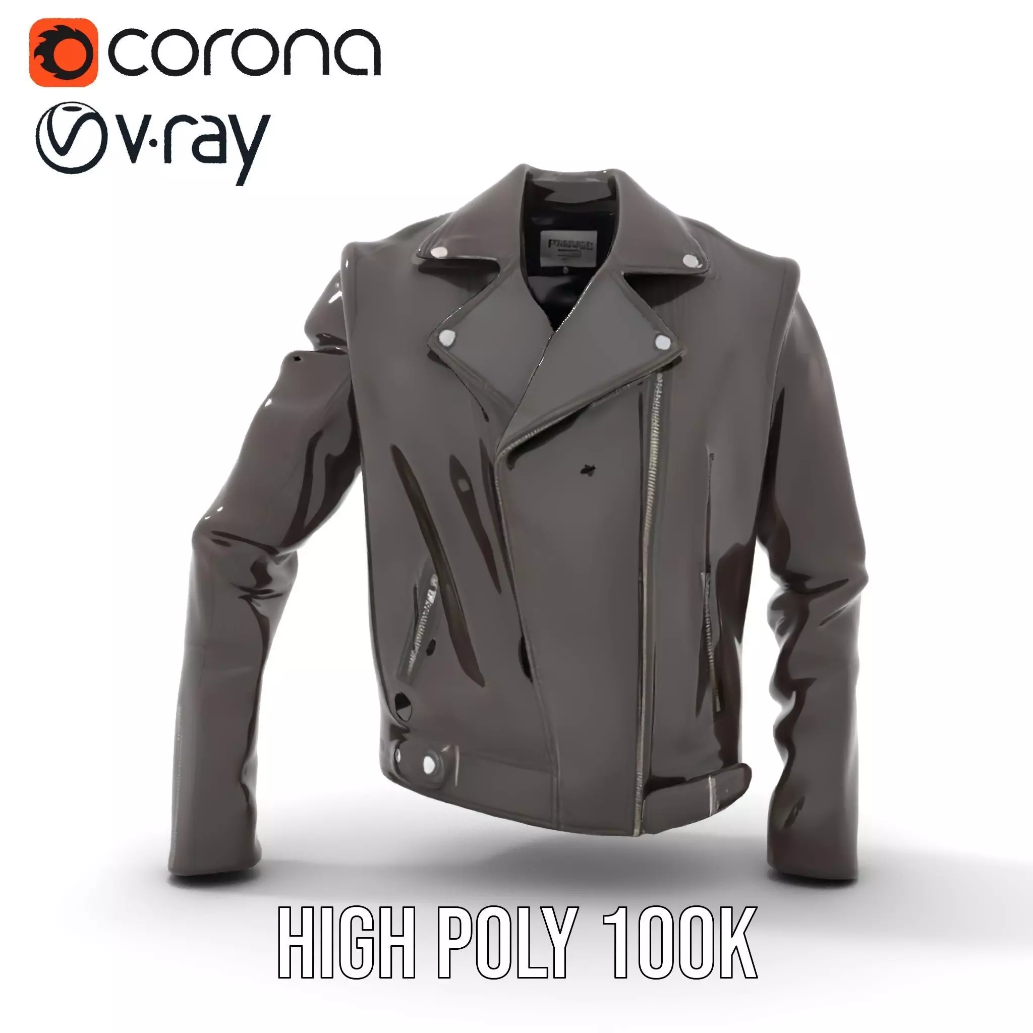 Classic Leather Jacket model pack Low-poly 3D model_20