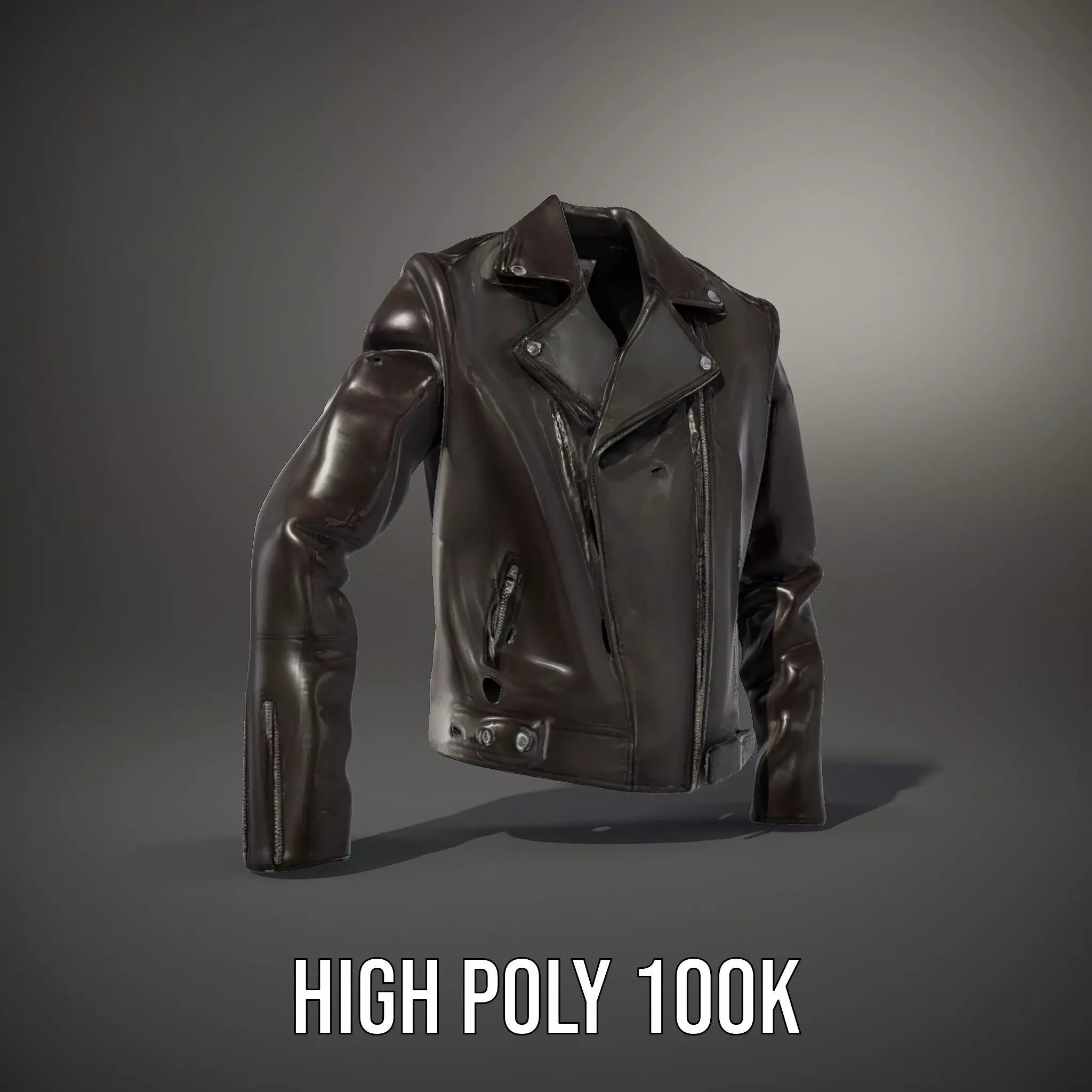 Classic Leather Jacket model pack Low-poly 3D model_8