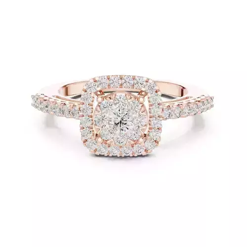 Round Cut Diamond Engagement Wedding Ring 3DM STL Video 3D print model