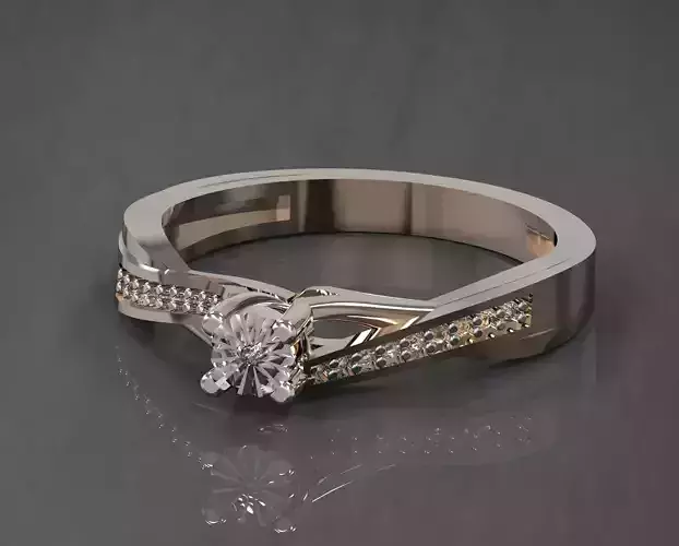 Luxury Ring and Earrings 3D Jewelry Set