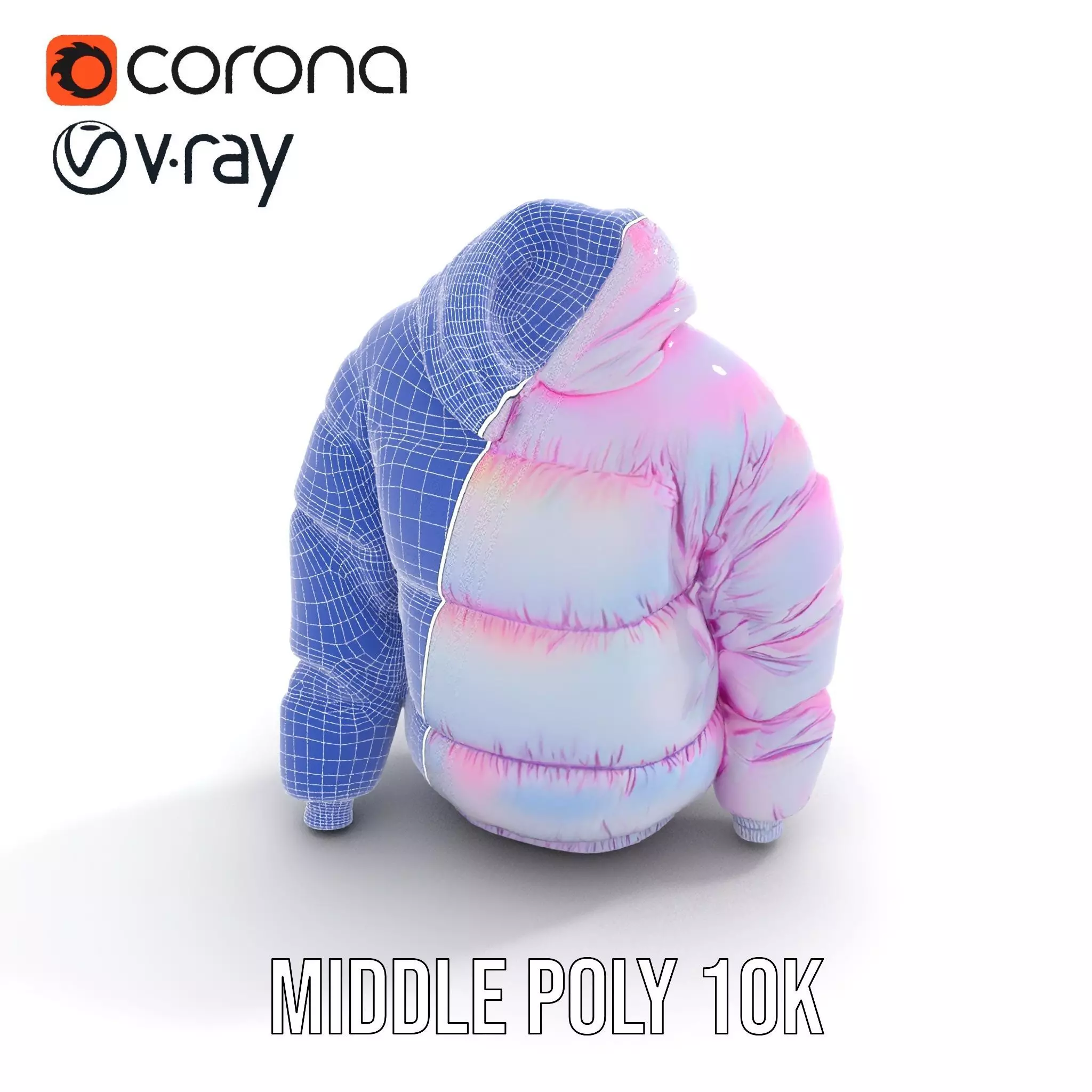 Iridescent Puffer Jacket model pack Low-poly 3D model_29