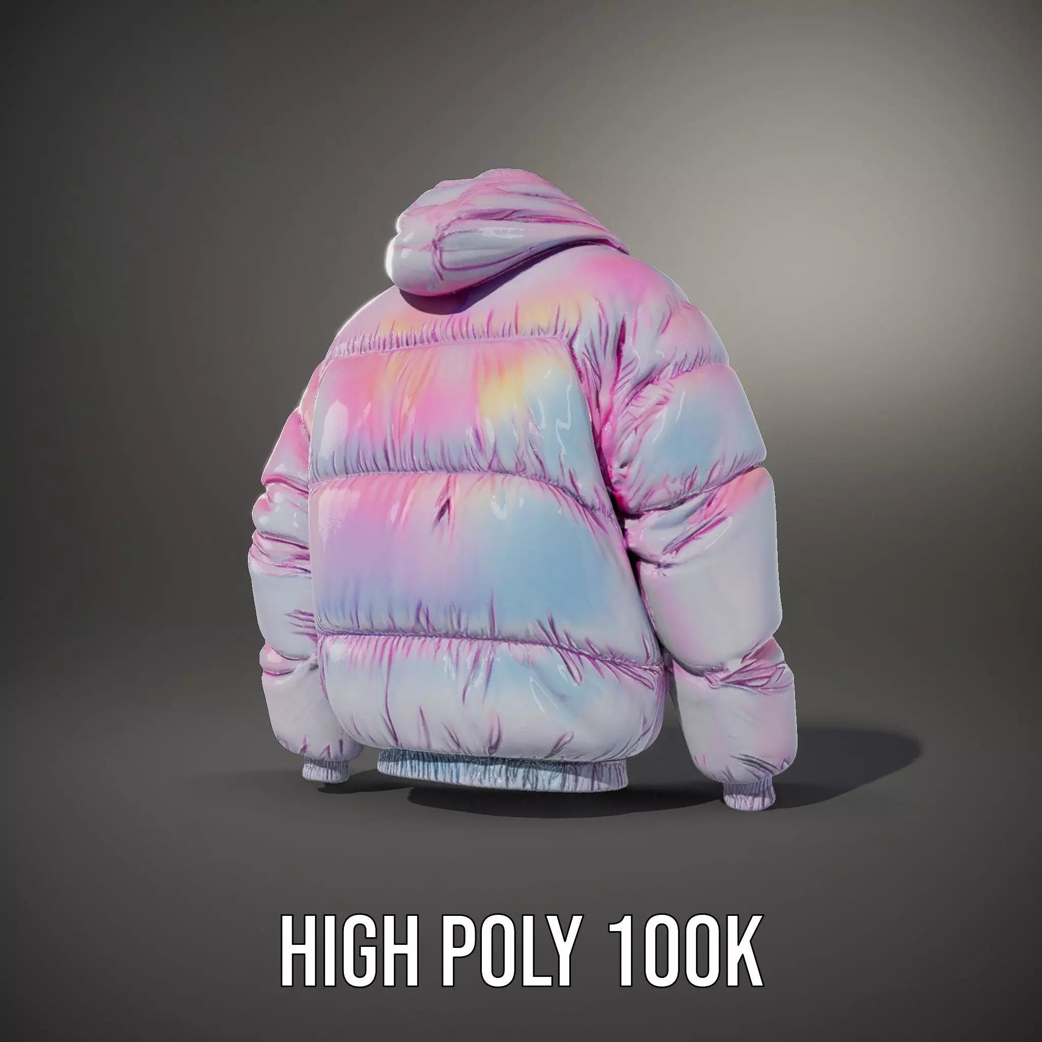 Iridescent Puffer Jacket model pack Low-poly 3D model_12