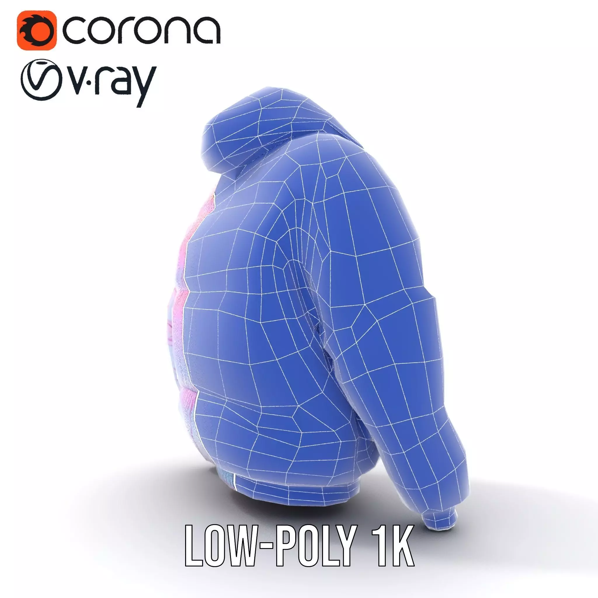 Iridescent Puffer Jacket model pack Low-poly 3D model_20