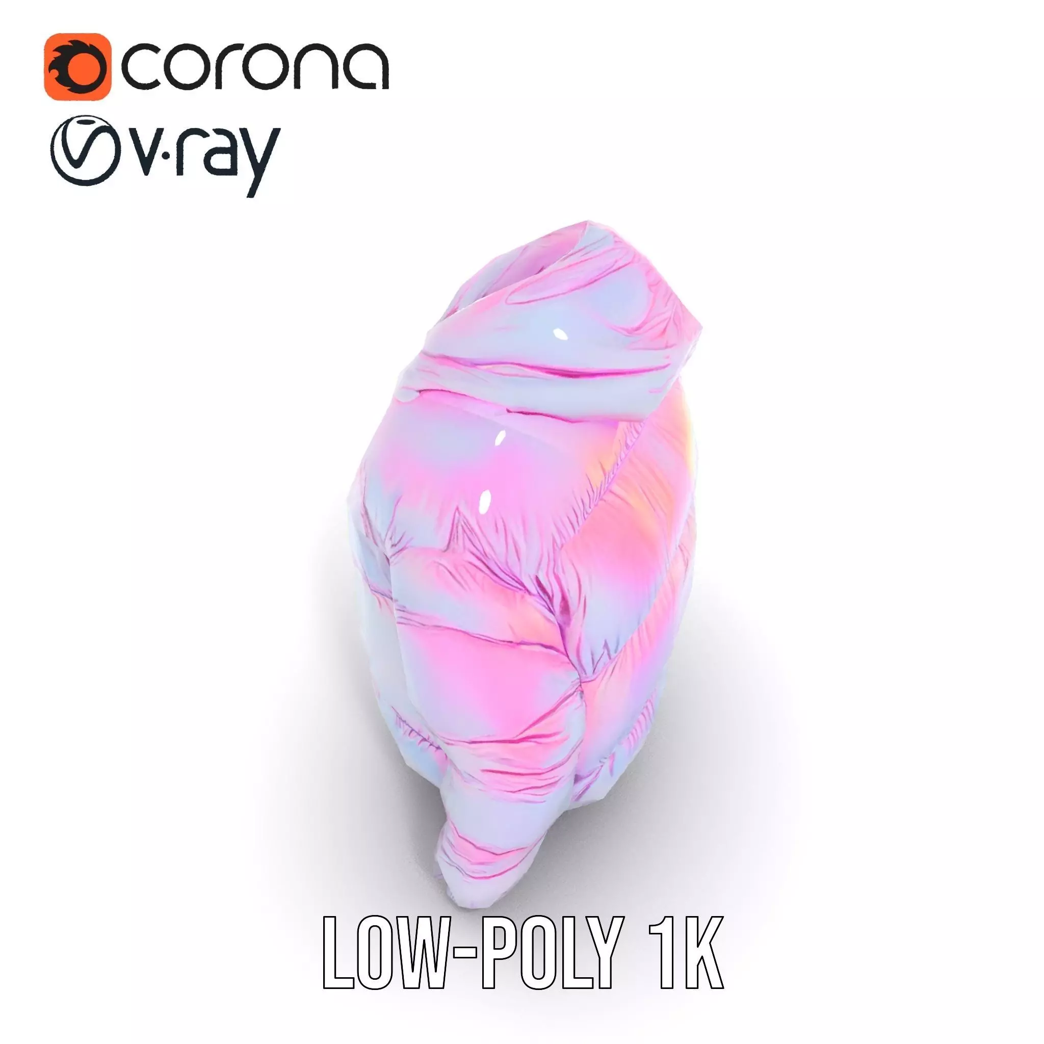 Iridescent Puffer Jacket model pack Low-poly 3D model_17
