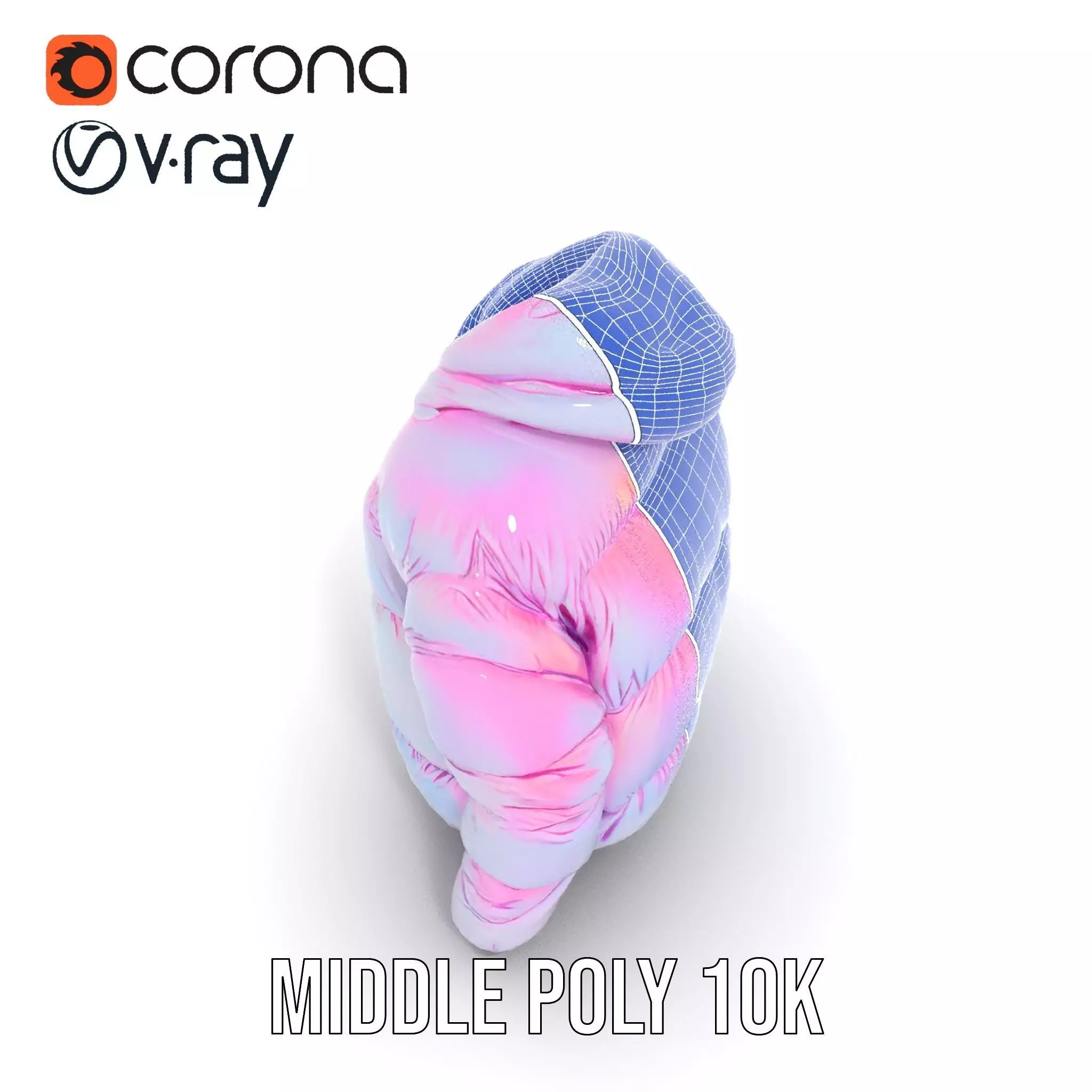 Iridescent Puffer Jacket model pack Low-poly 3D model_26