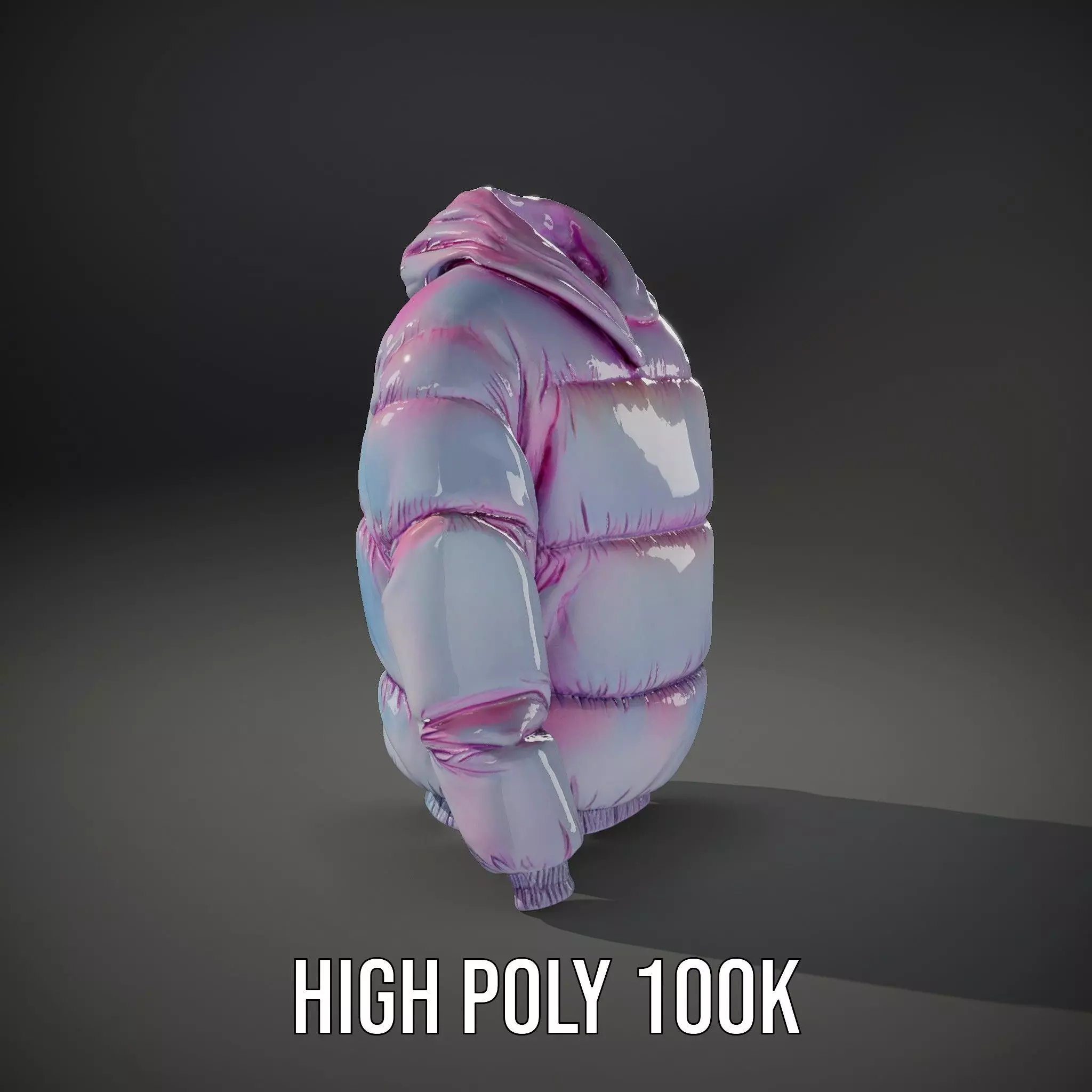 Iridescent Puffer Jacket model pack Low-poly 3D model_15