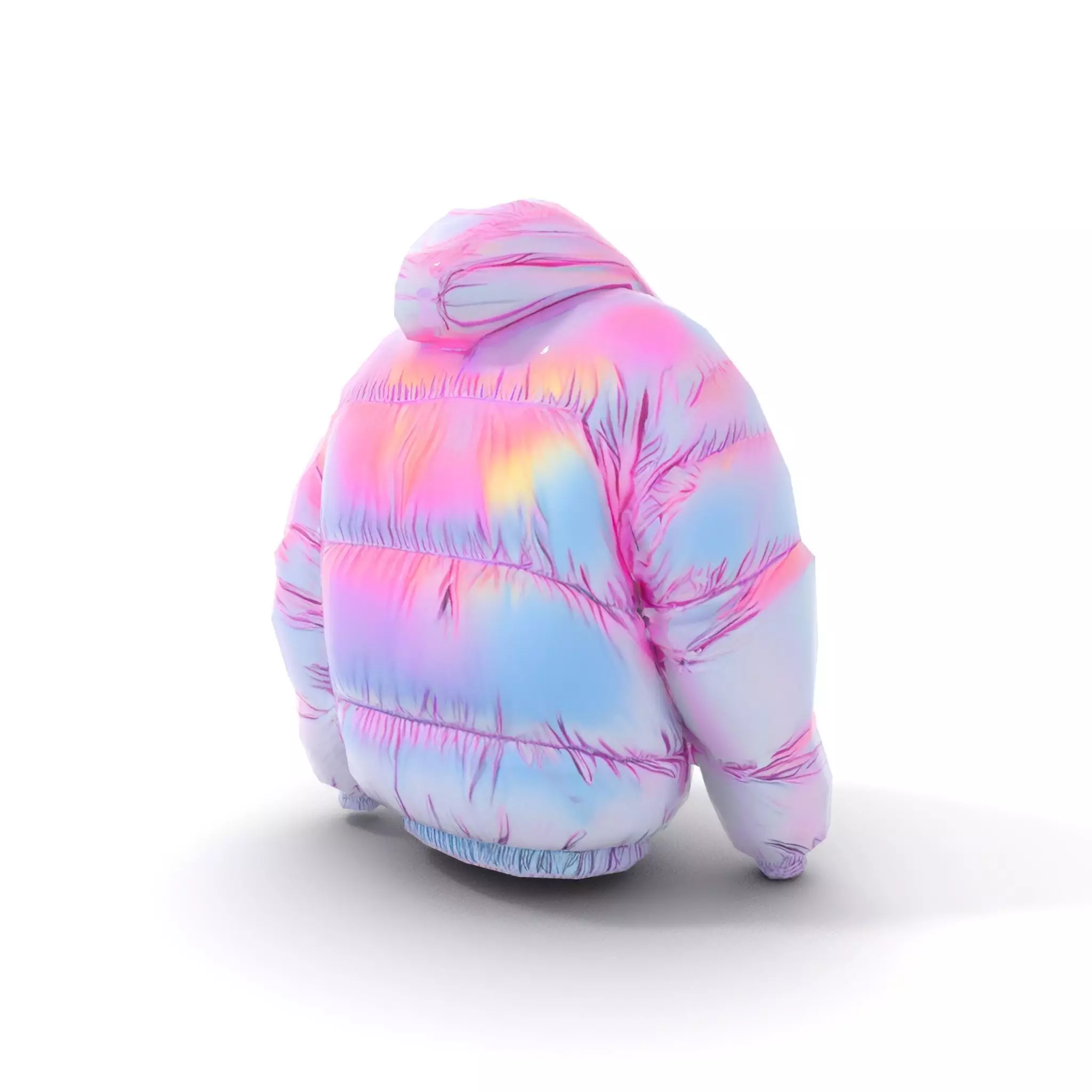Iridescent Puffer Jacket model pack Low-poly 3D model_11
