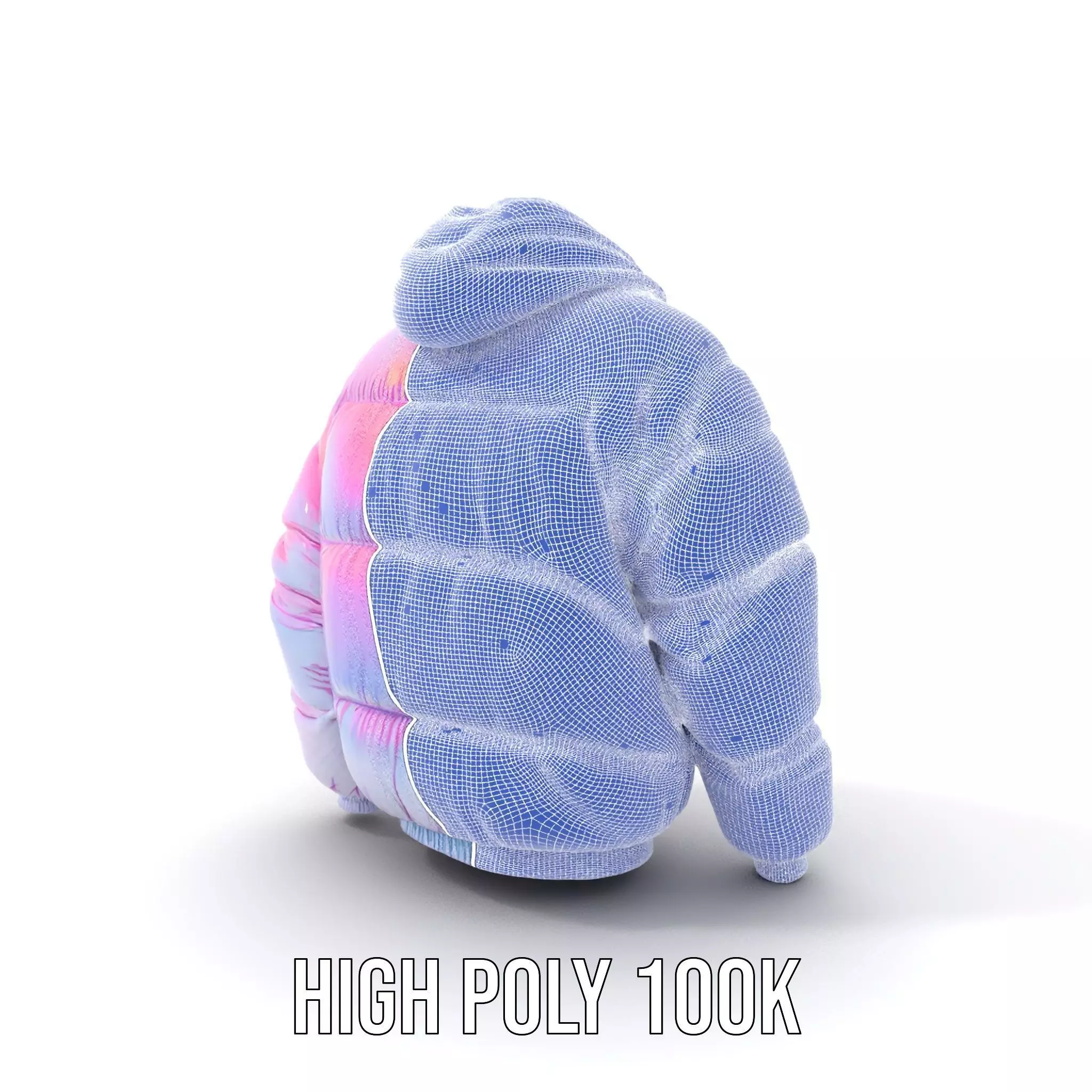 Iridescent Puffer Jacket model pack Low-poly 3D model_4