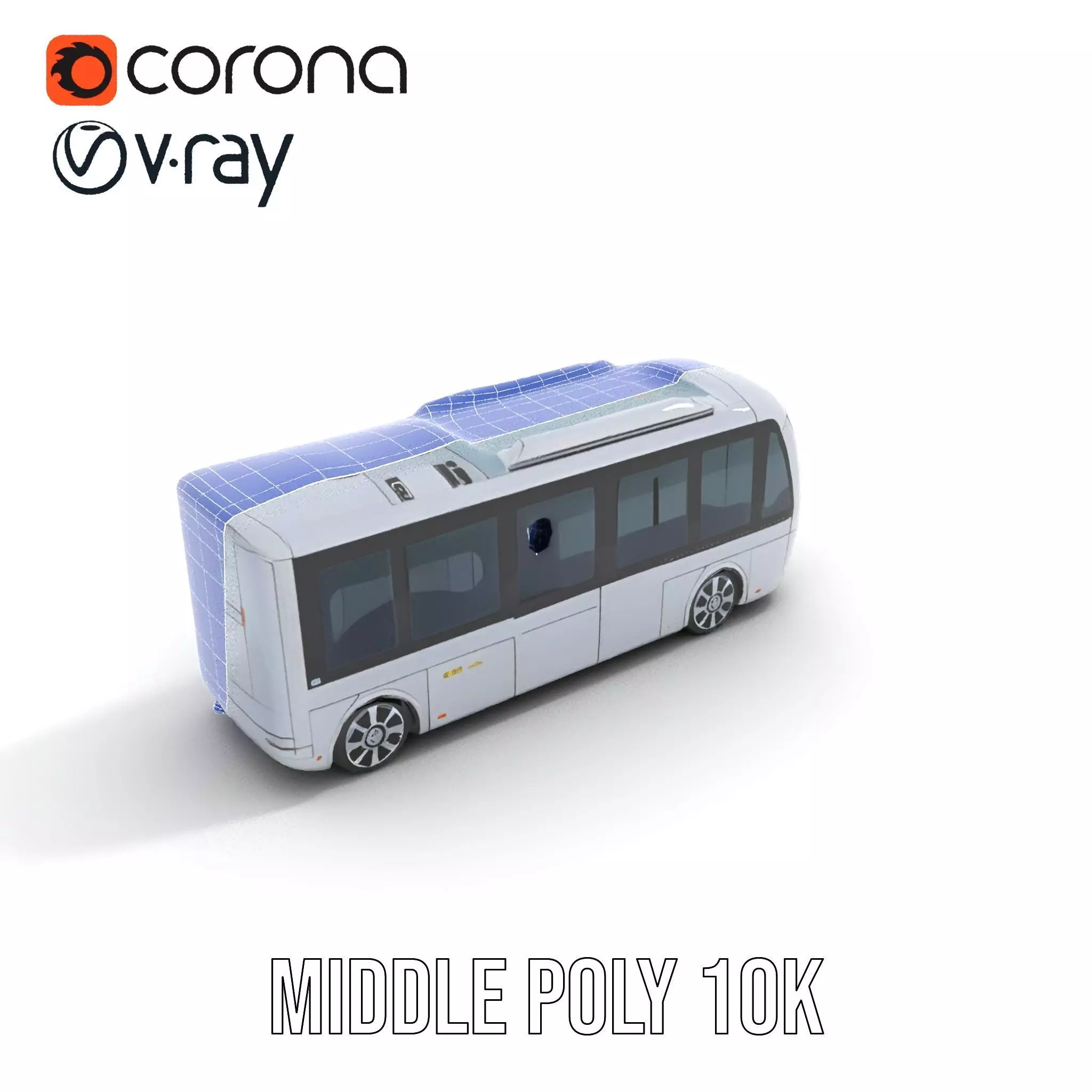 Futuristic Silver Bus model pack Low-poly 3D model_19
