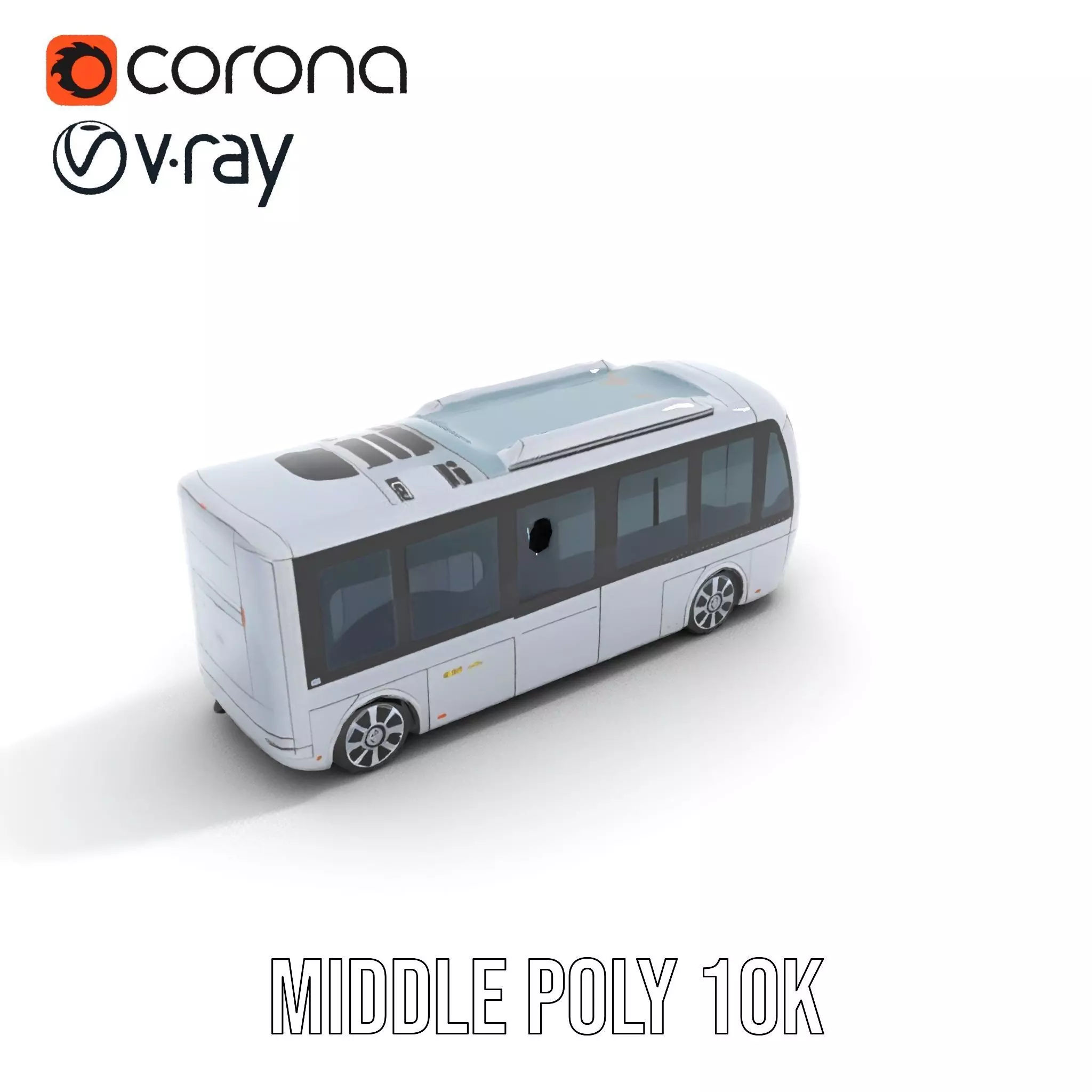 Futuristic Silver Bus model pack Low-poly 3D model_6