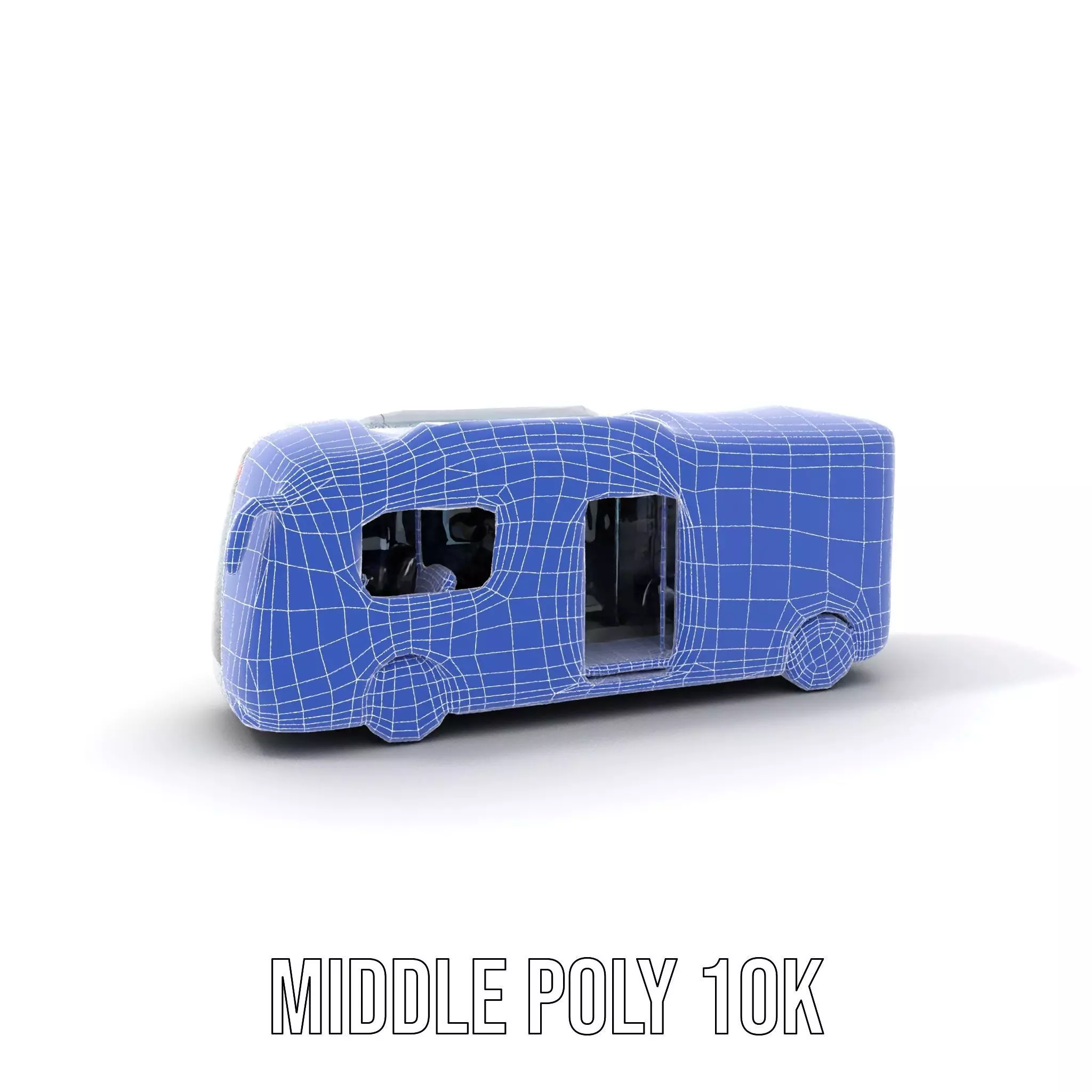 Futuristic Silver Bus model pack Low-poly 3D model_24