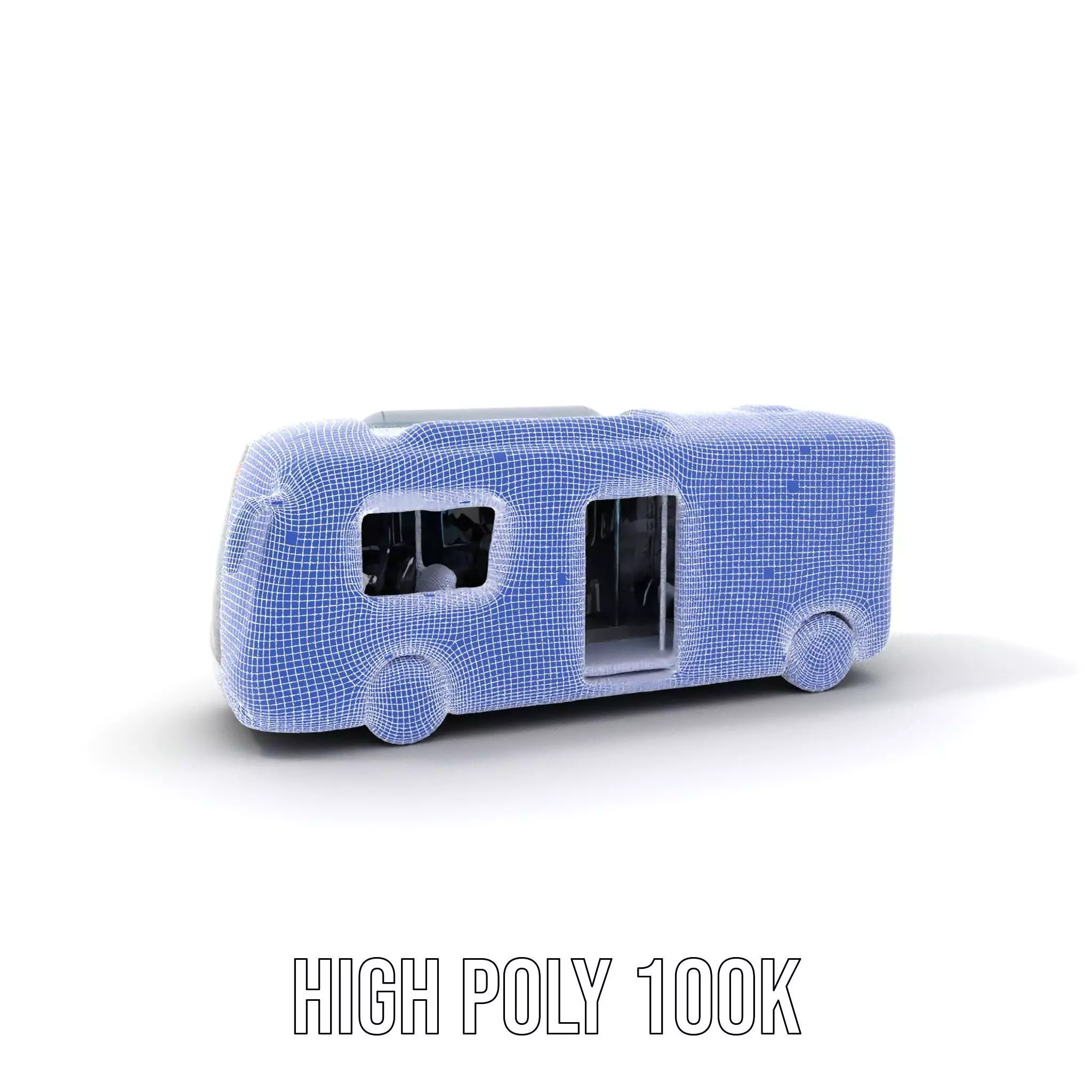 Futuristic Silver Bus model pack Low-poly 3D model_4