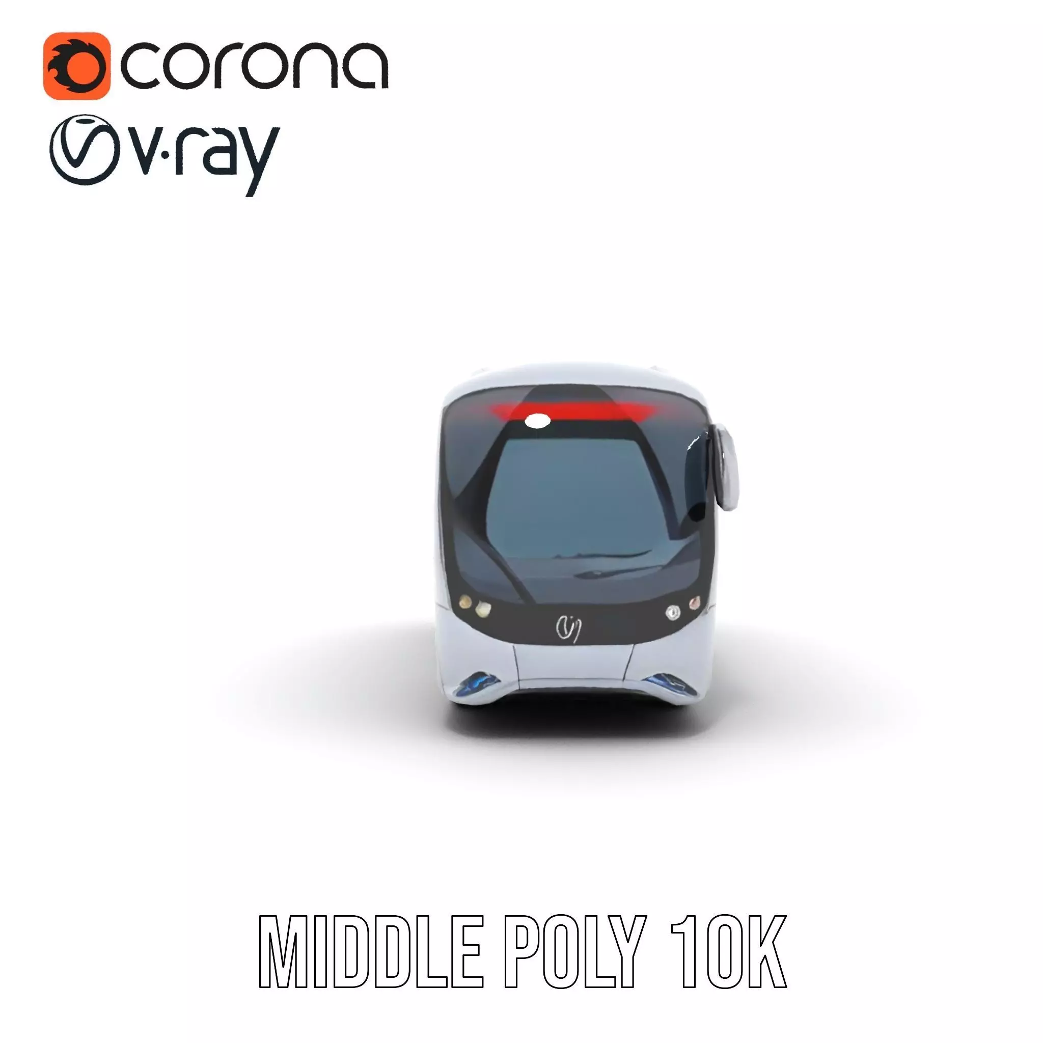 Futuristic Silver Bus model pack Low-poly 3D model_13