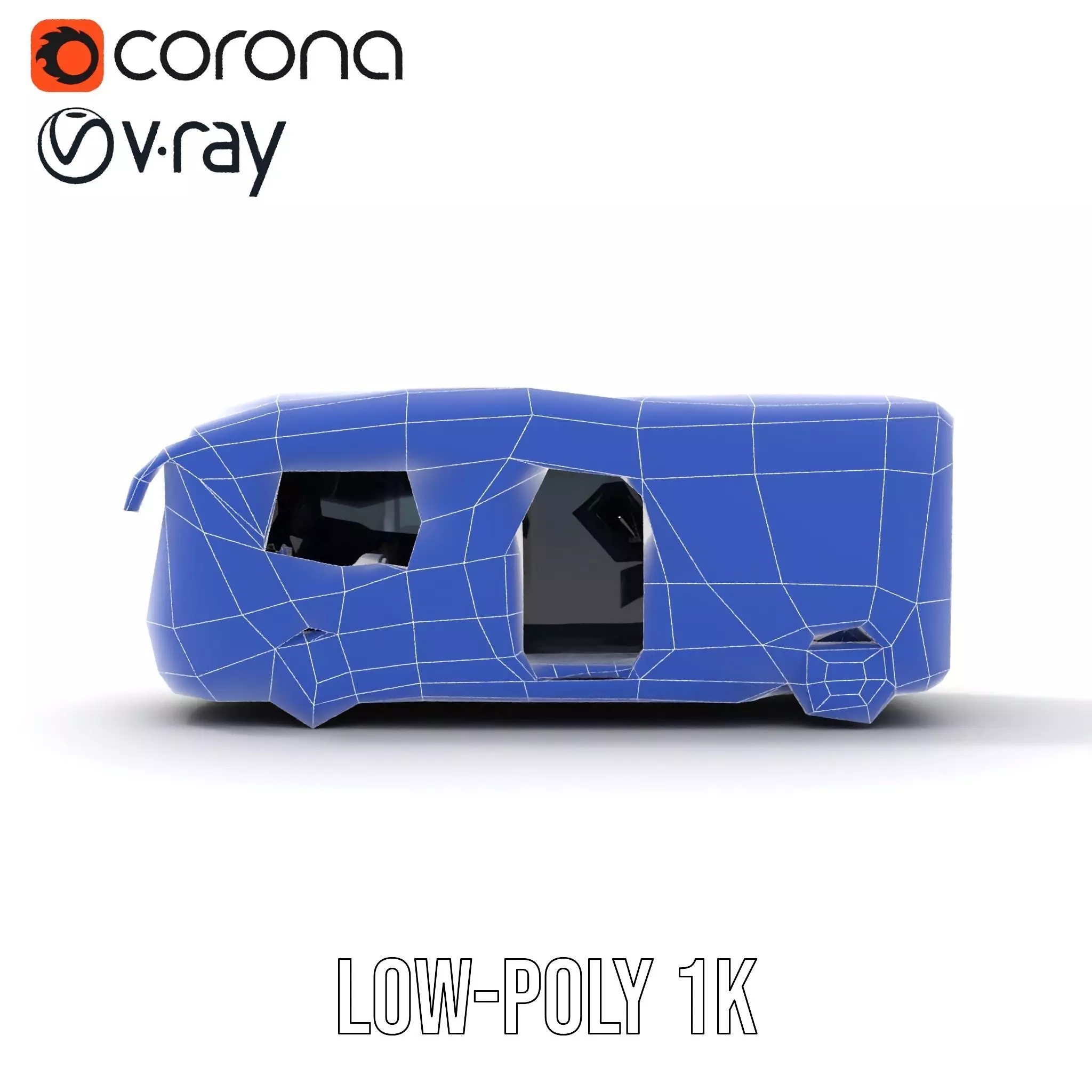 Futuristic Silver Bus model pack Low-poly 3D model_27