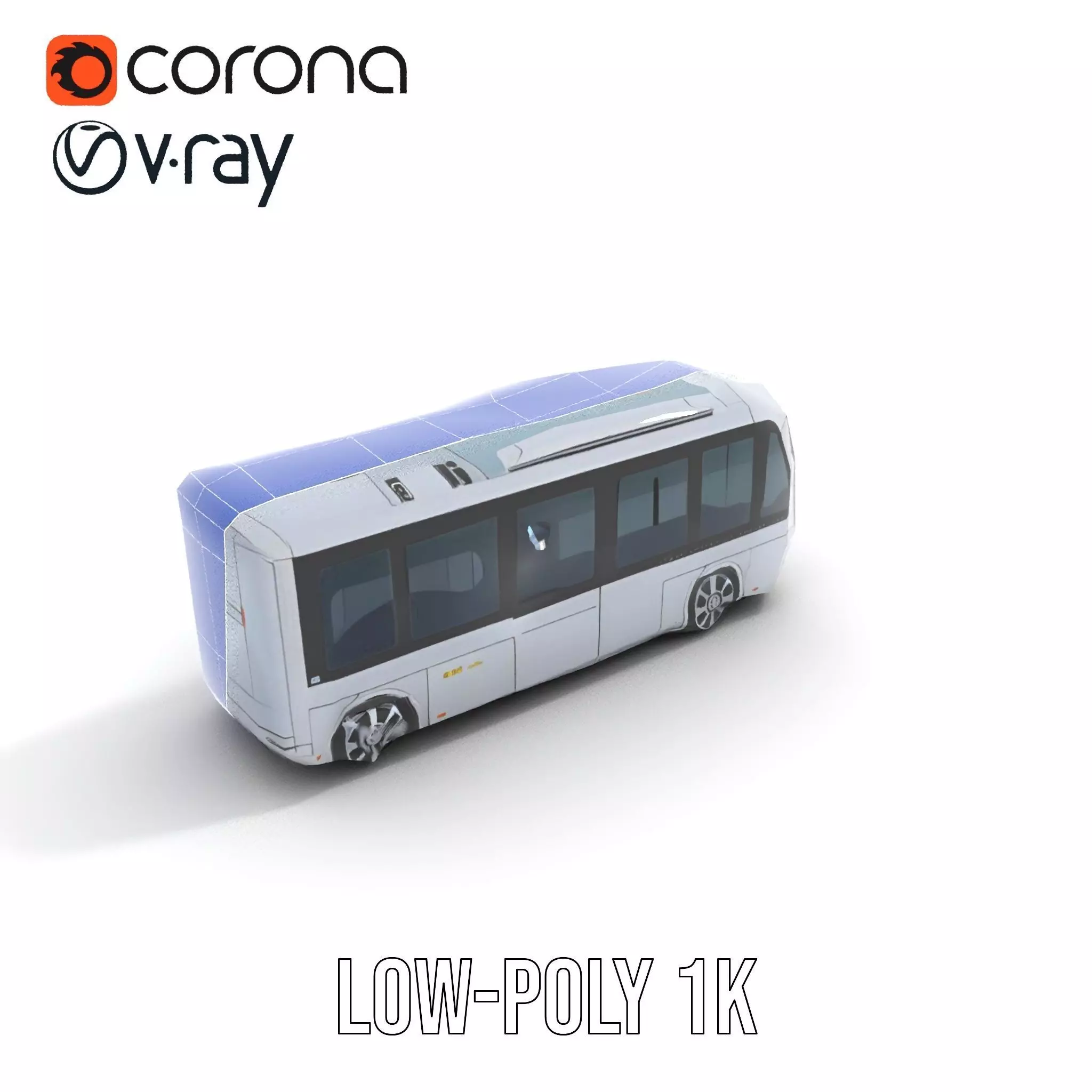 Futuristic Silver Bus model pack Low-poly 3D model_9