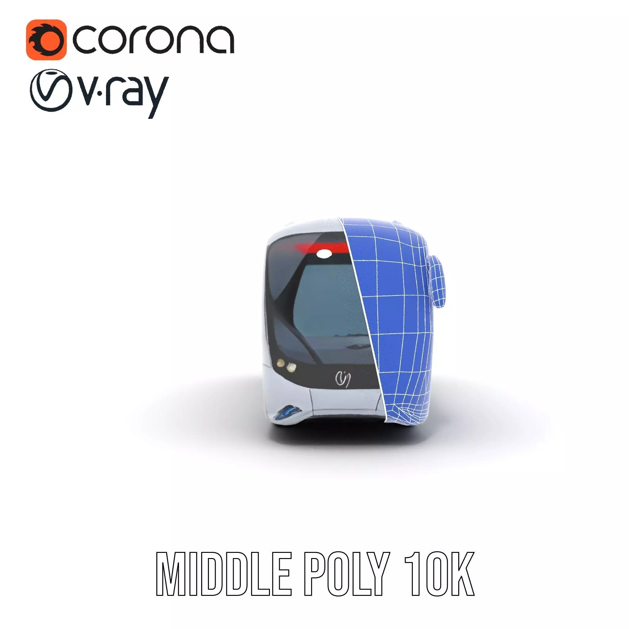 Futuristic Silver Bus model pack Low-poly 3D model_29