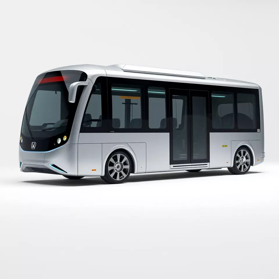 Futuristic Silver Bus model pack Low-poly 3D model_2