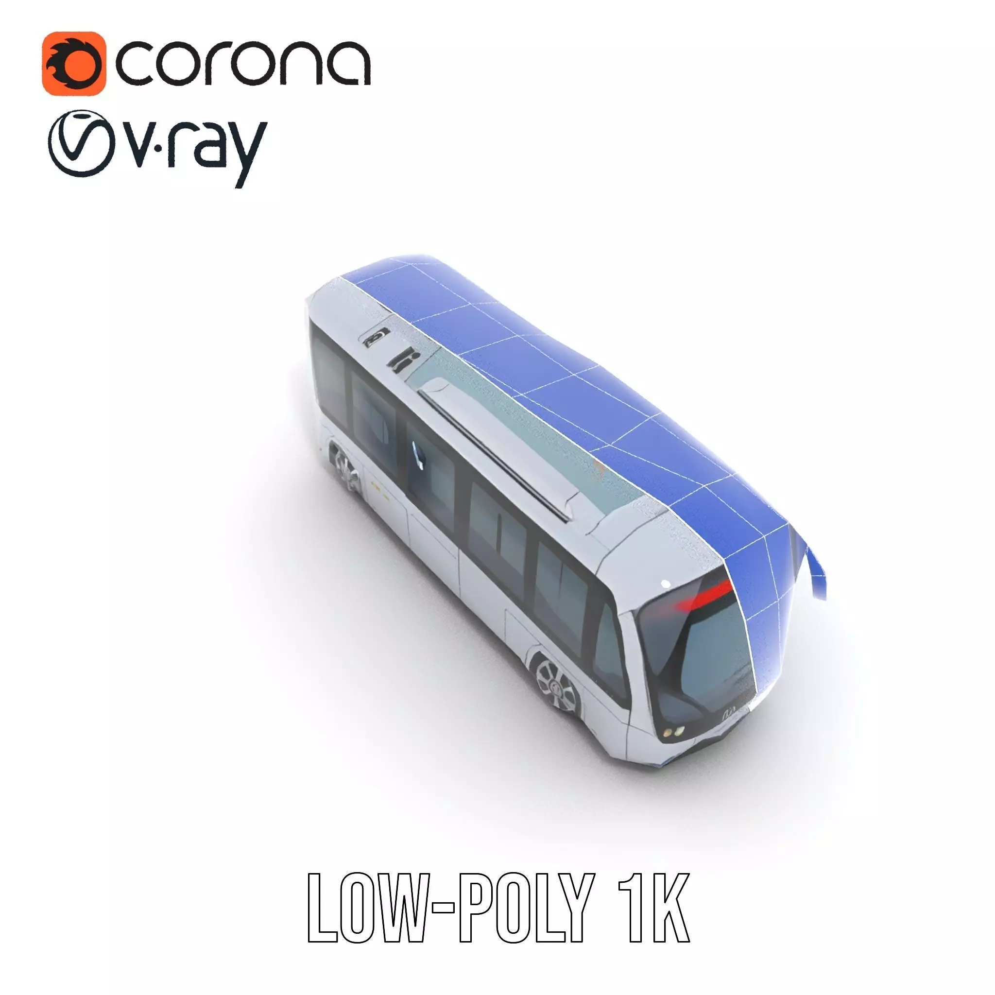 Futuristic Silver Bus model pack Low-poly 3D model_25