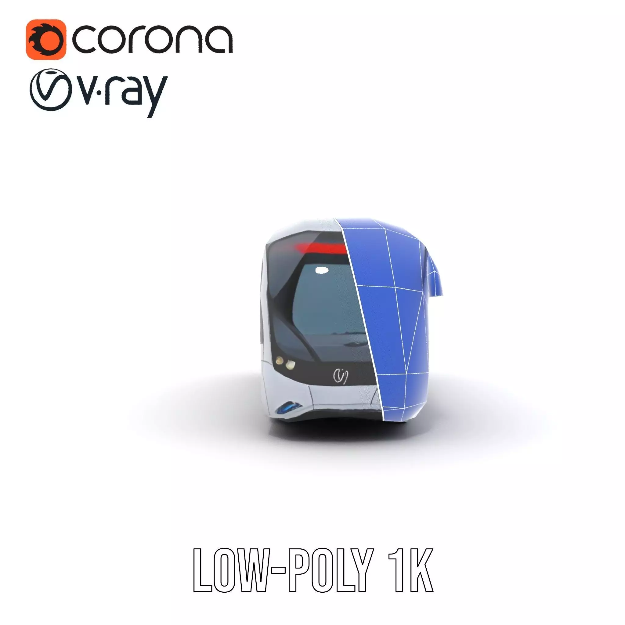 Futuristic Silver Bus model pack Low-poly 3D model_30