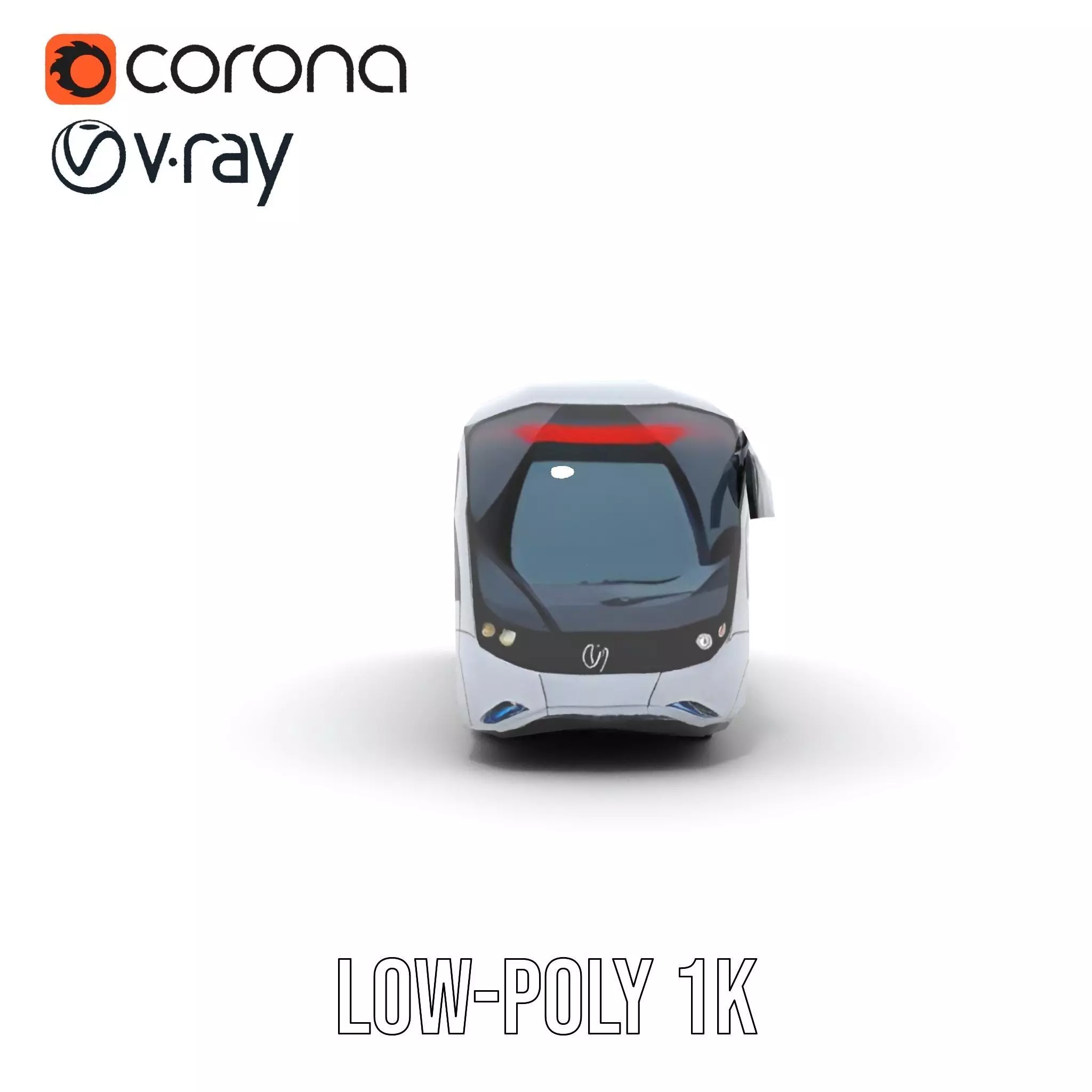 Futuristic Silver Bus model pack Low-poly 3D model_23