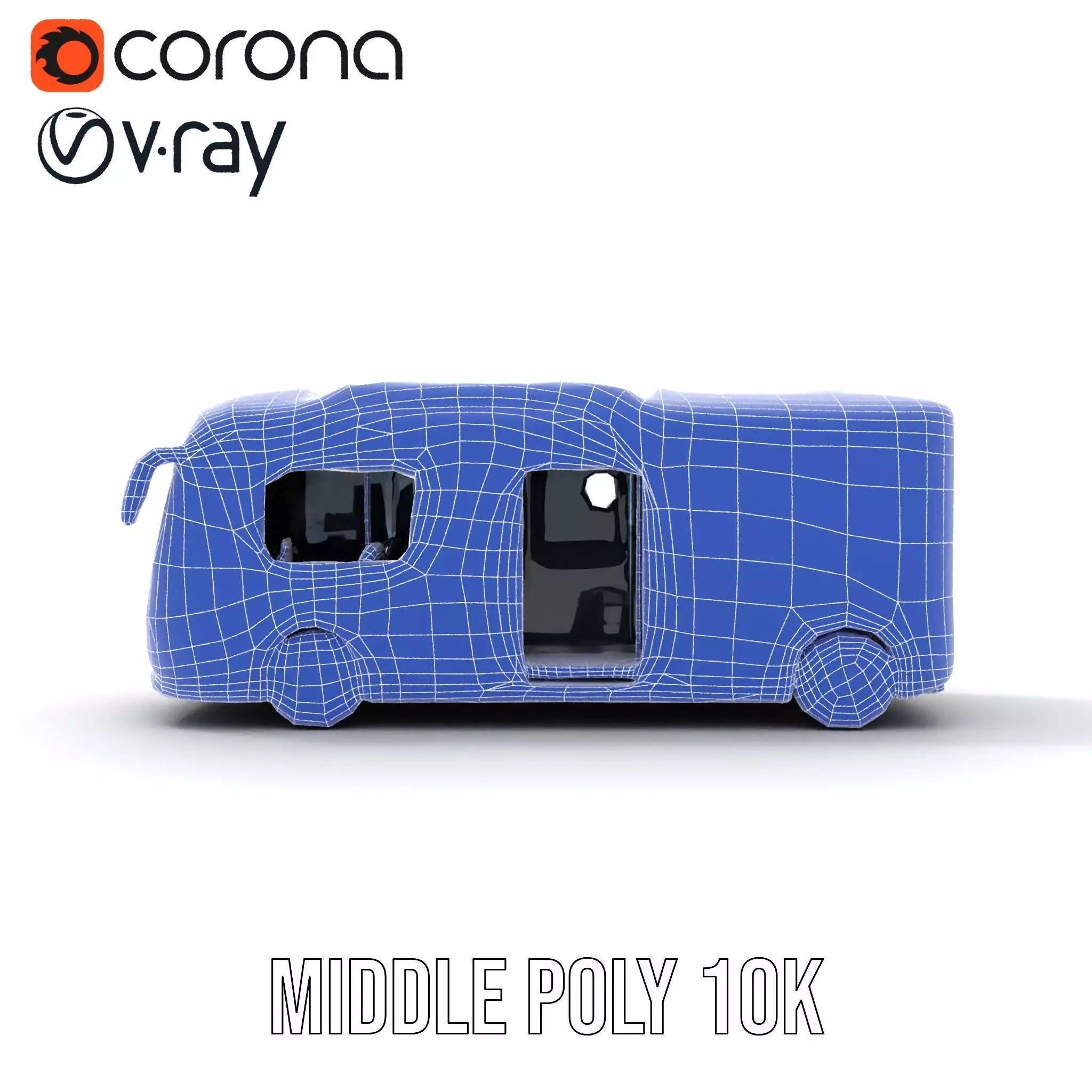 Futuristic Silver Bus model pack Low-poly 3D model_26