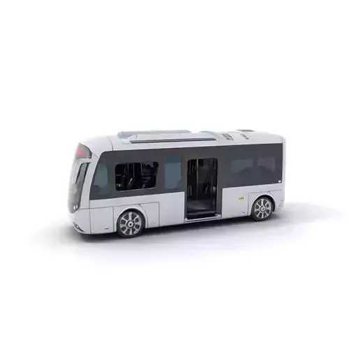 Futuristic Silver Bus model pack Low-poly 3D model